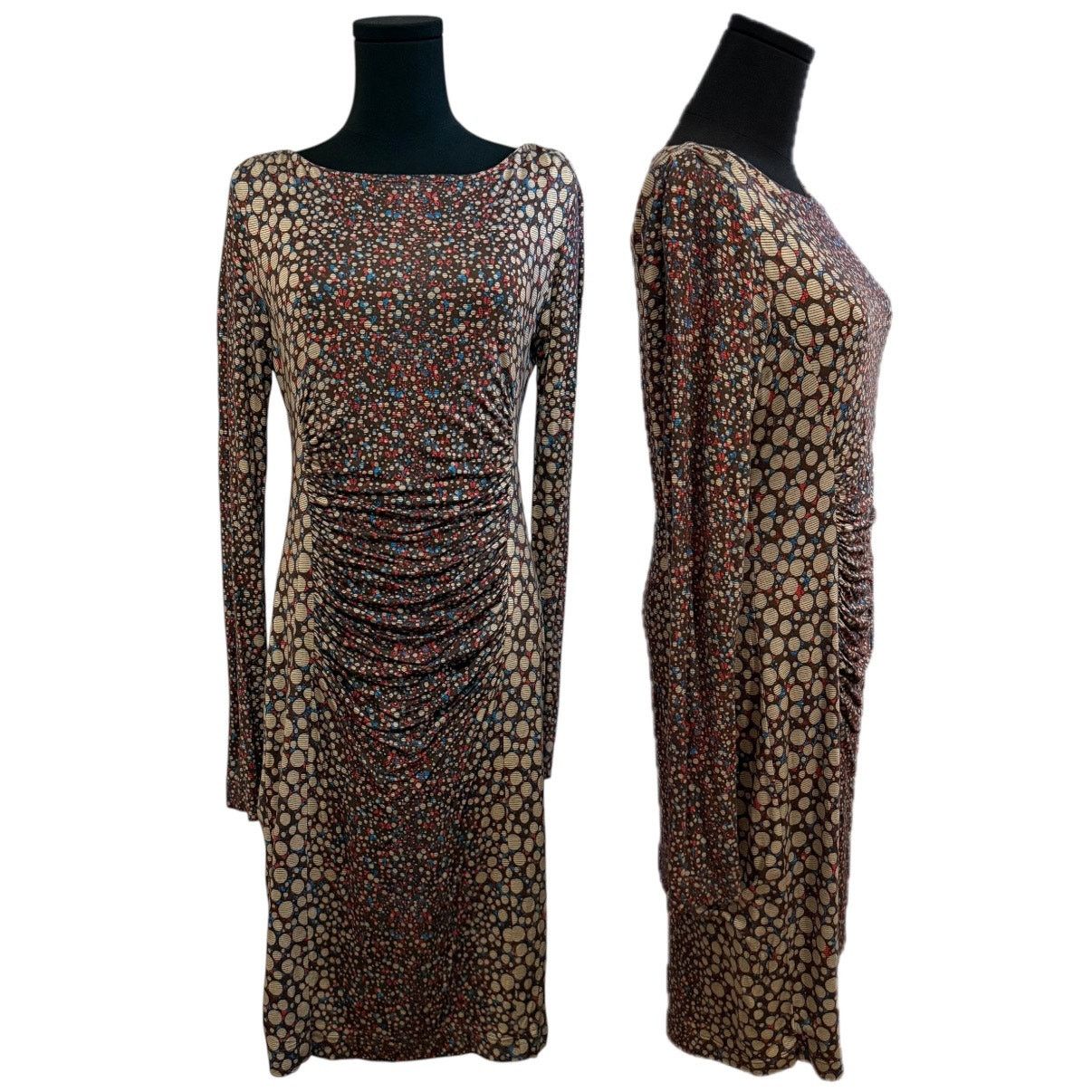 Other Worth New York Dress Bodycon Ruched Brown Multicolor Spots Size M / US 6-8 / IT 42-44 - 1 Thumbnail
