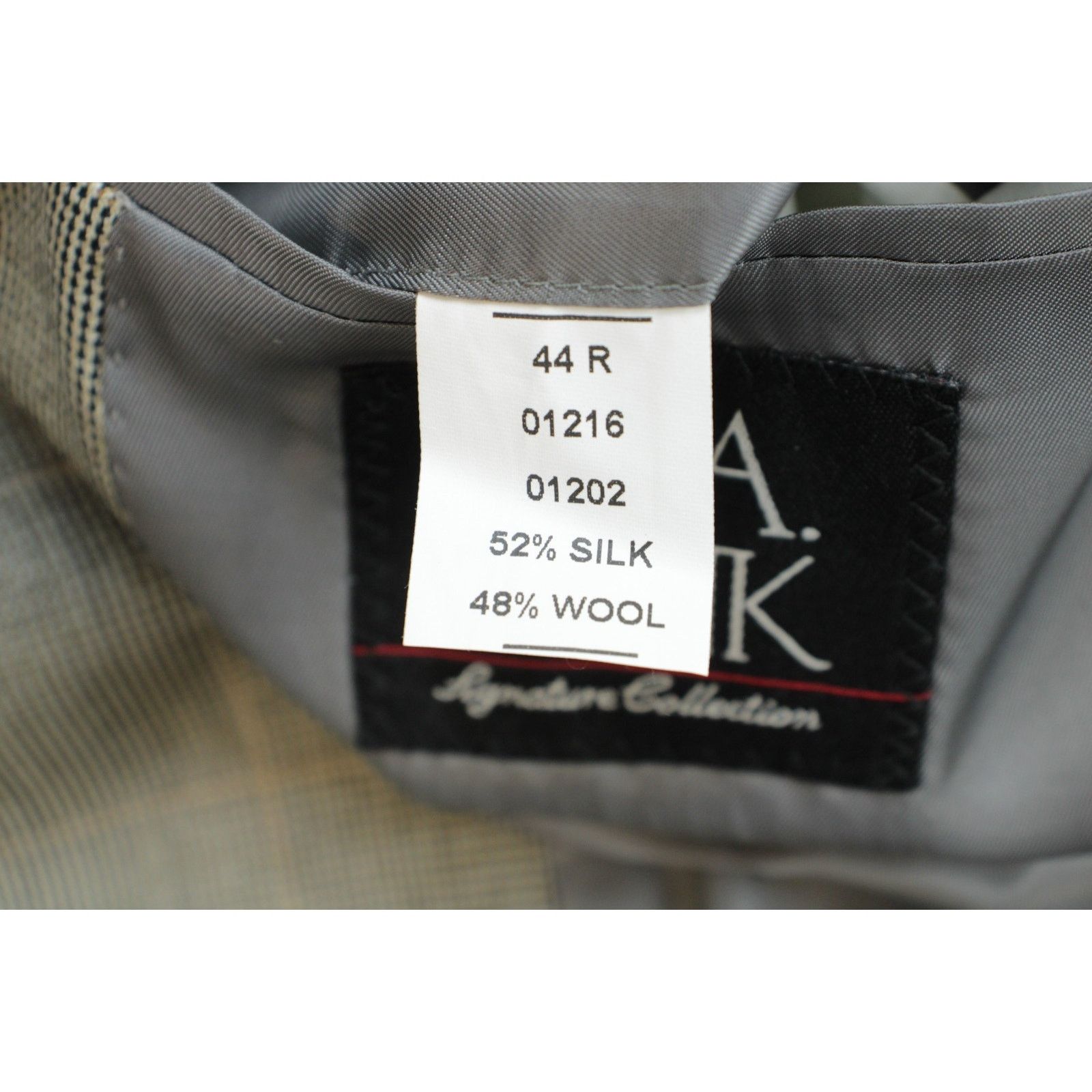 Jos. A. Bank Jos A Bank Blazer Mens 44R Windowpane Silk Wool Signature Size 44R - 6 Thumbnail