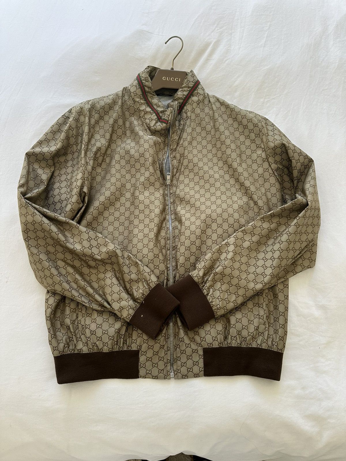 image of Gucci Lightweight Bomber in Brown, Men's (Size 2XL)