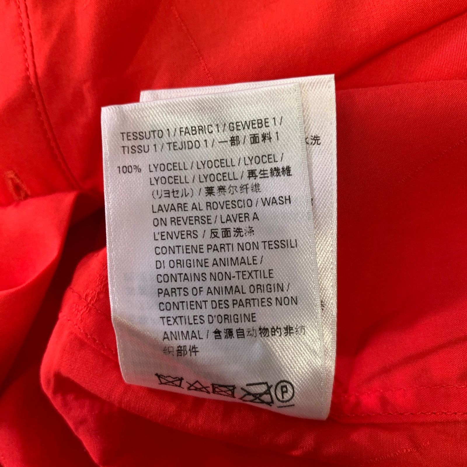Balenciaga S Red Monogram Lyocell Button Down Long Sleeve Shirt Size US S / EU 44-46 / 1 - 8 Thumbnail