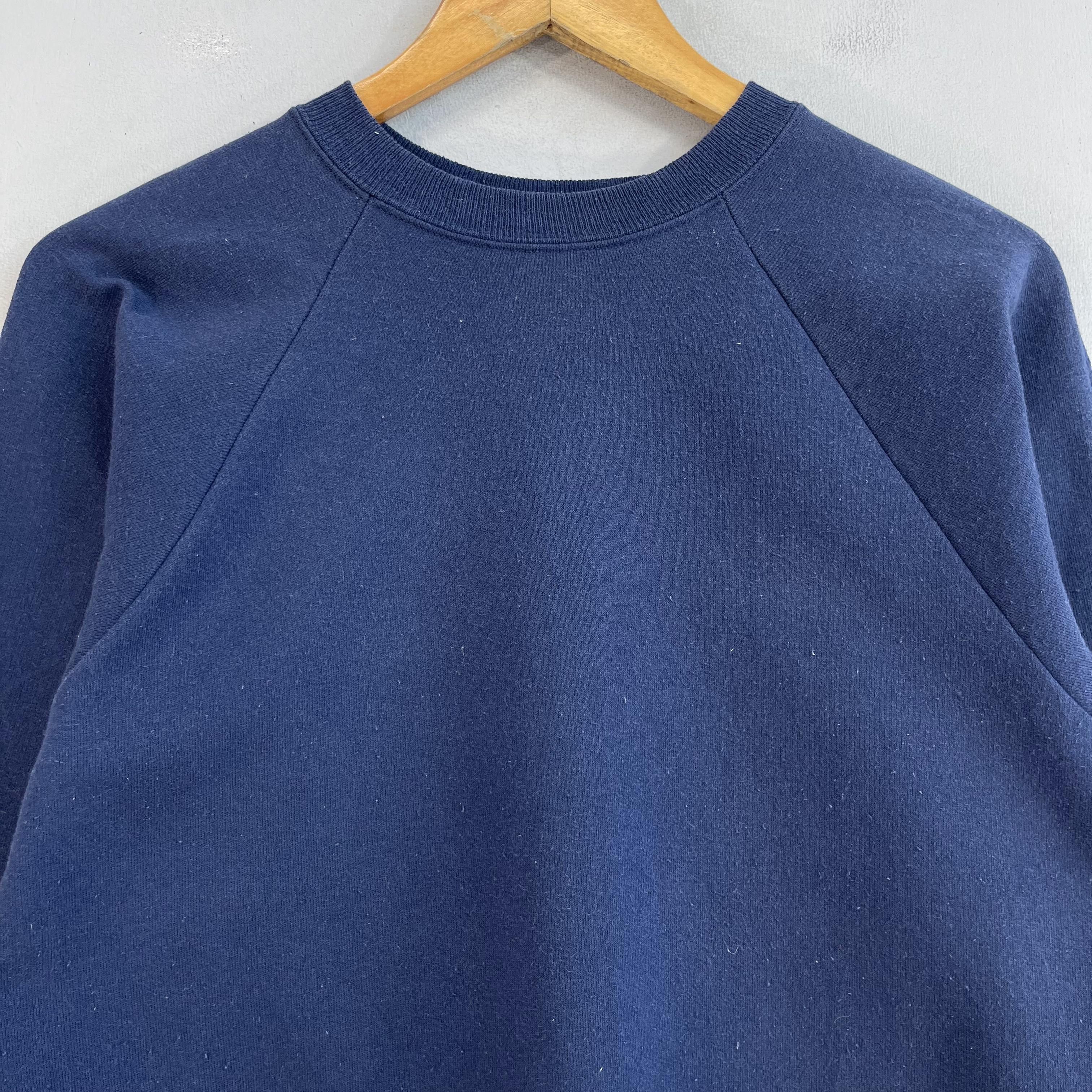 Hanes × Vintage Vintage Hanes Sportswear Plain Blue Teen Sweatshirt Size US S / EU 44-46 / 1 - 2 Thumbnail