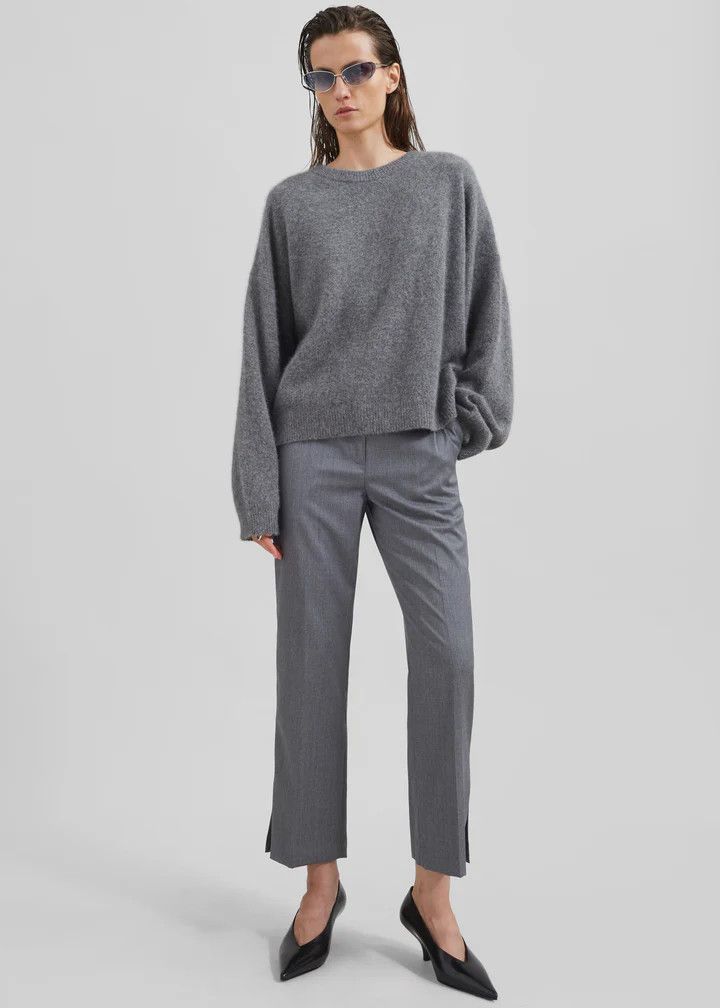 Loulou de Saison o1s22i1n1024 Wool Blend Pullover Sweater in Grey Size M / US 6-8 / IT 42-44 - 1 Thumbnail