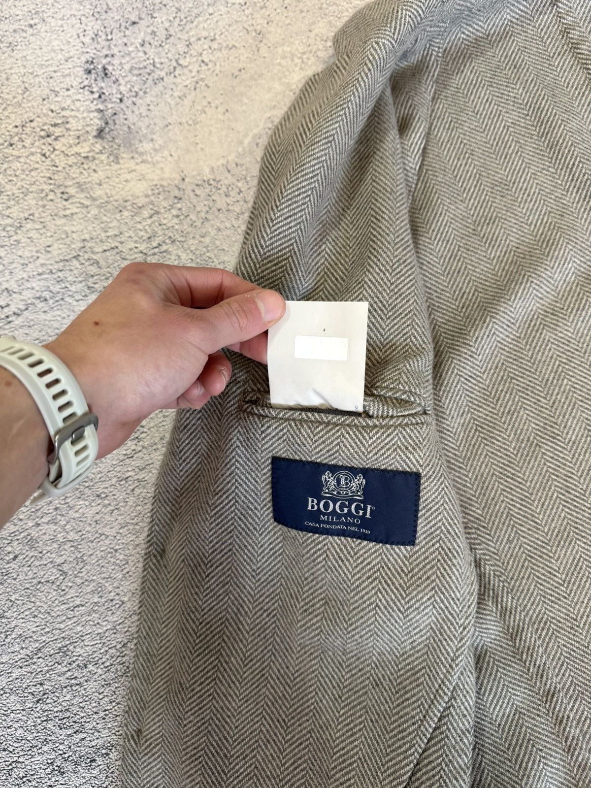 Boggi Boggi Milano Blazer Herringbone Wool Sport Coat Italy 48R Size 38R - 10 Thumbnail