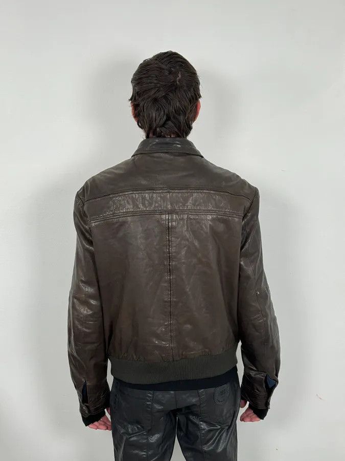 Armani 2000s Armani Dark Brown Leather Jacket Size US L / EU 52-54 / 3 - 3 Thumbnail