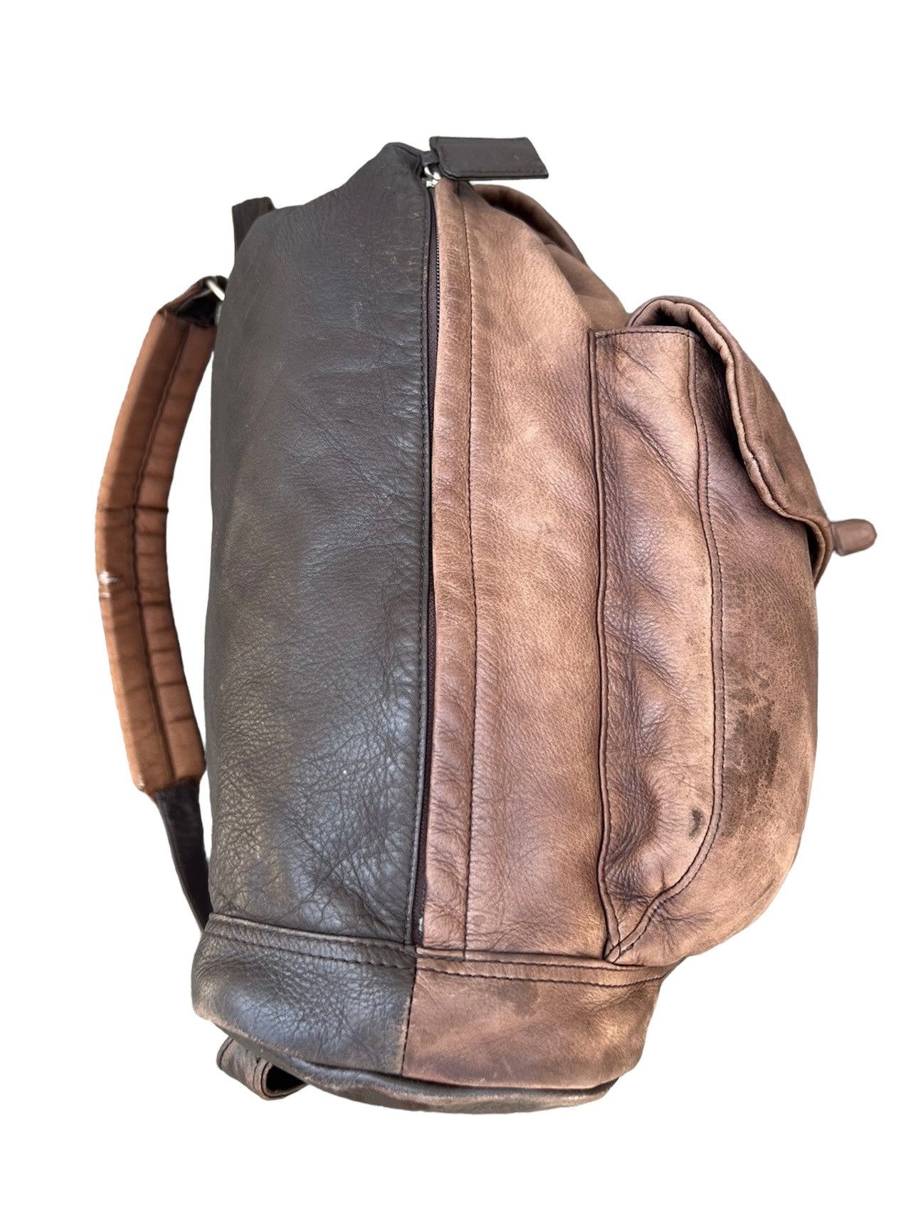 Leather Vintage Porter Tokyo Distressed Patina Leather Backpack Bag Size ONE SIZE - 7 Thumbnail