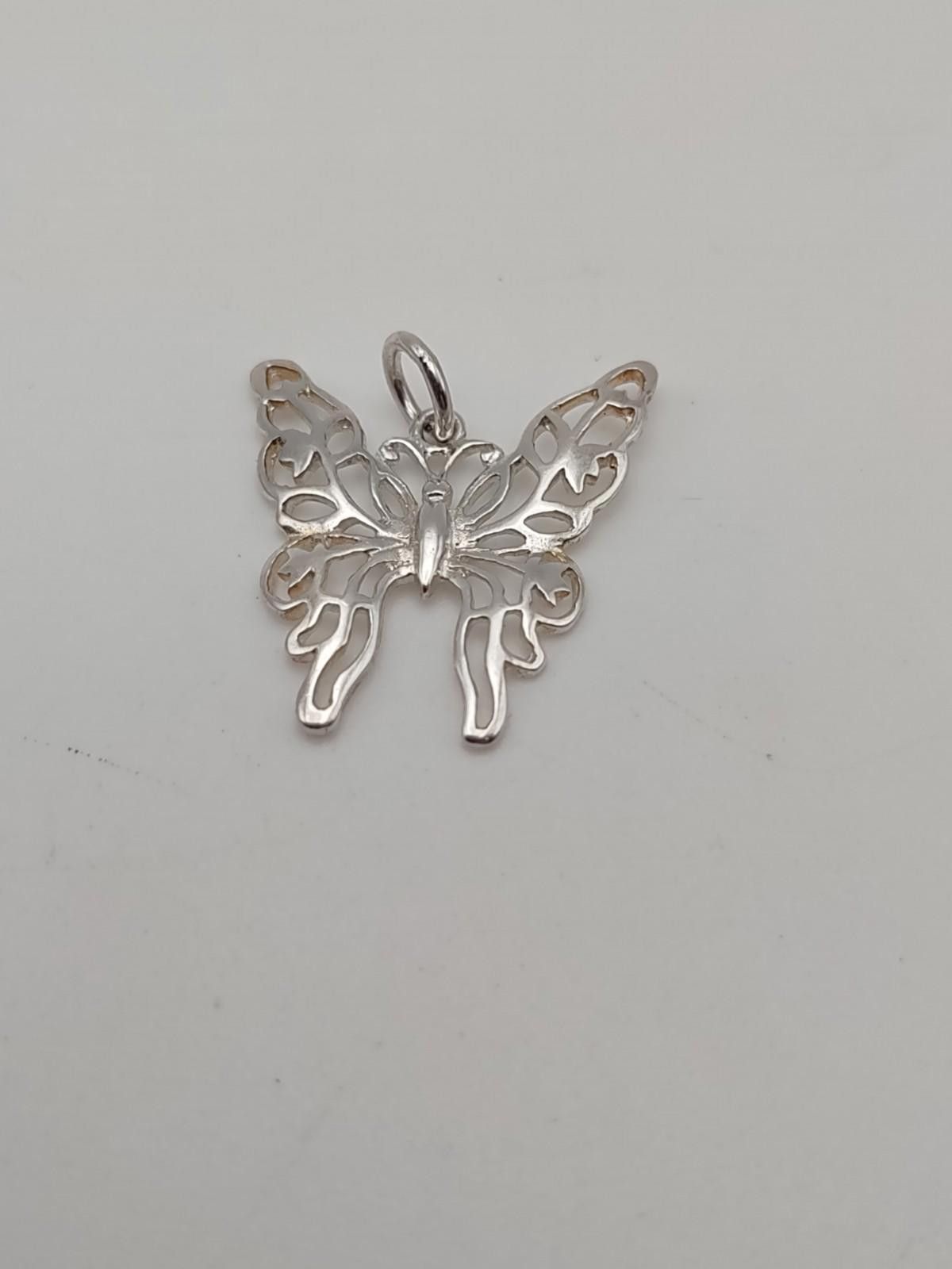 The Unbranded Brand 925 Sterling Silver Openwork Butterfly Pendant Charm Size ONE SIZE - 1 Thumbnail