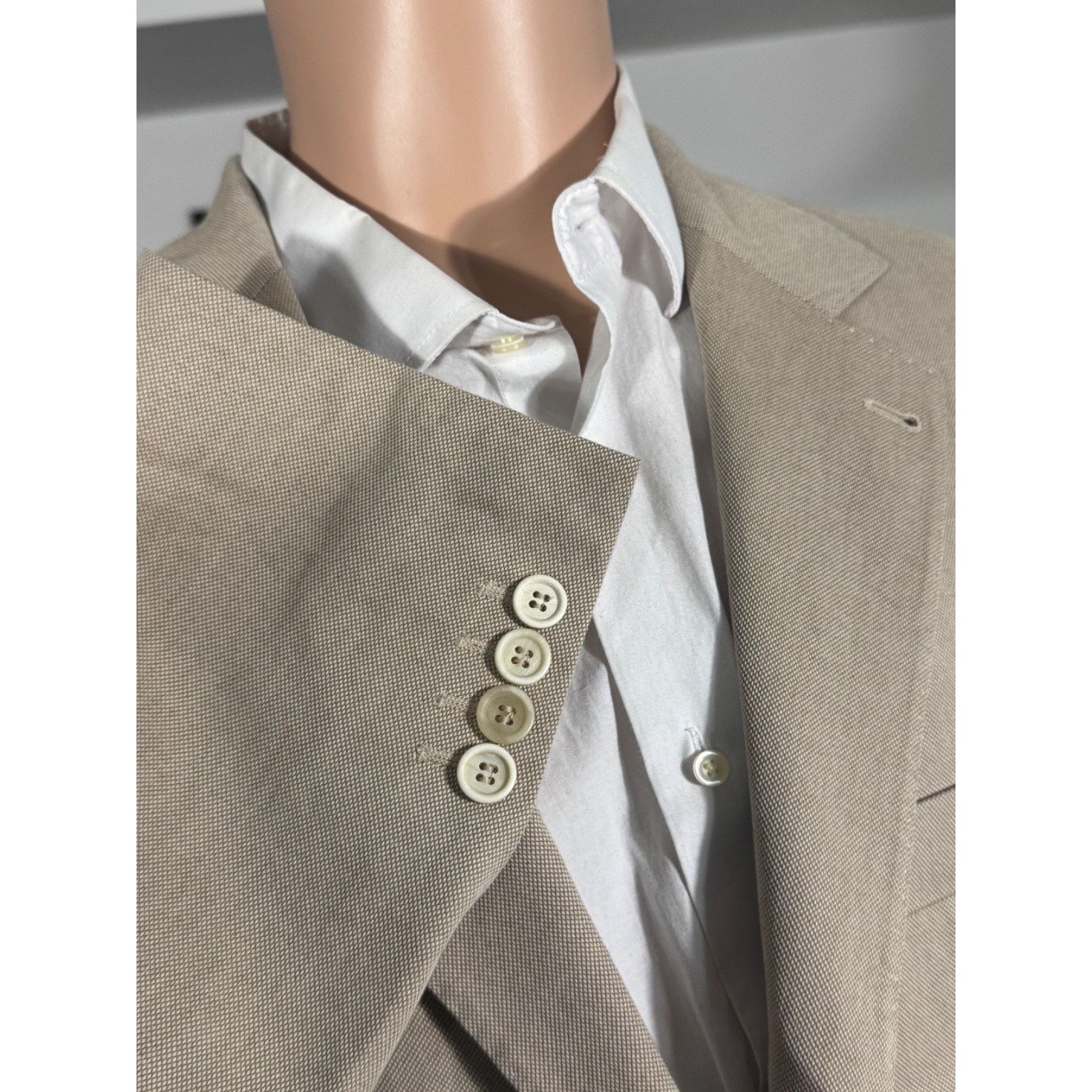 Brunello Cucinelli Brunello Cucinelli Beige Tan Cotton Suede Jacket Blazer 44R Size 44R - 6 Thumbnail