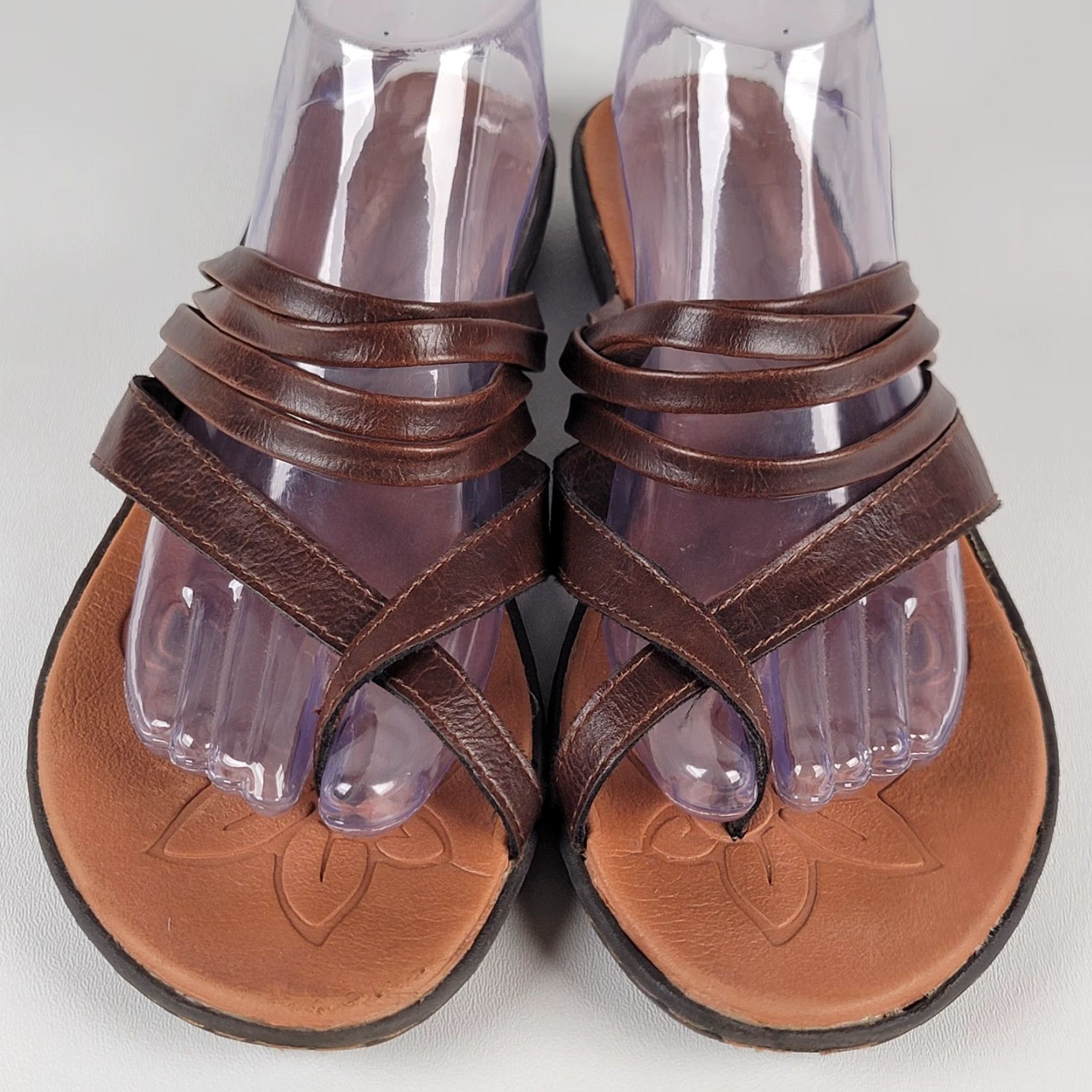 Born VINTAGE Børn B.O.C. Brown Leather Sandals Women's 11 M Slid e Casual, Travel, Party/Cocktail Brown Leather Slide Womens 11 M Size US 11 / IT 41 - 2 Thumbnail