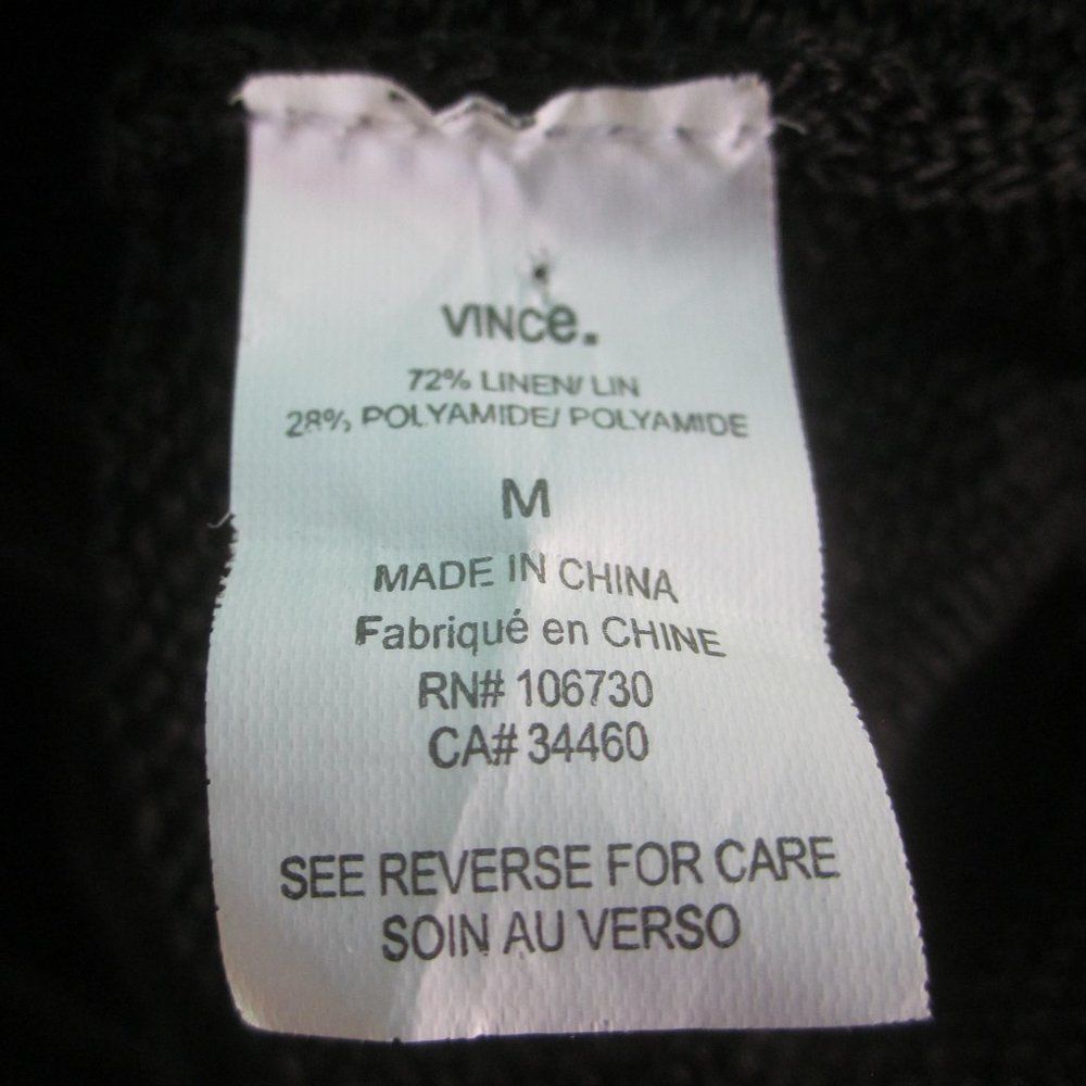 Vince Vince Womens Black Linen Knit Pullover Sweater Size M with Hole Pattern Detail Size M / US 6-8 / IT 42-44 - 6 Thumbnail