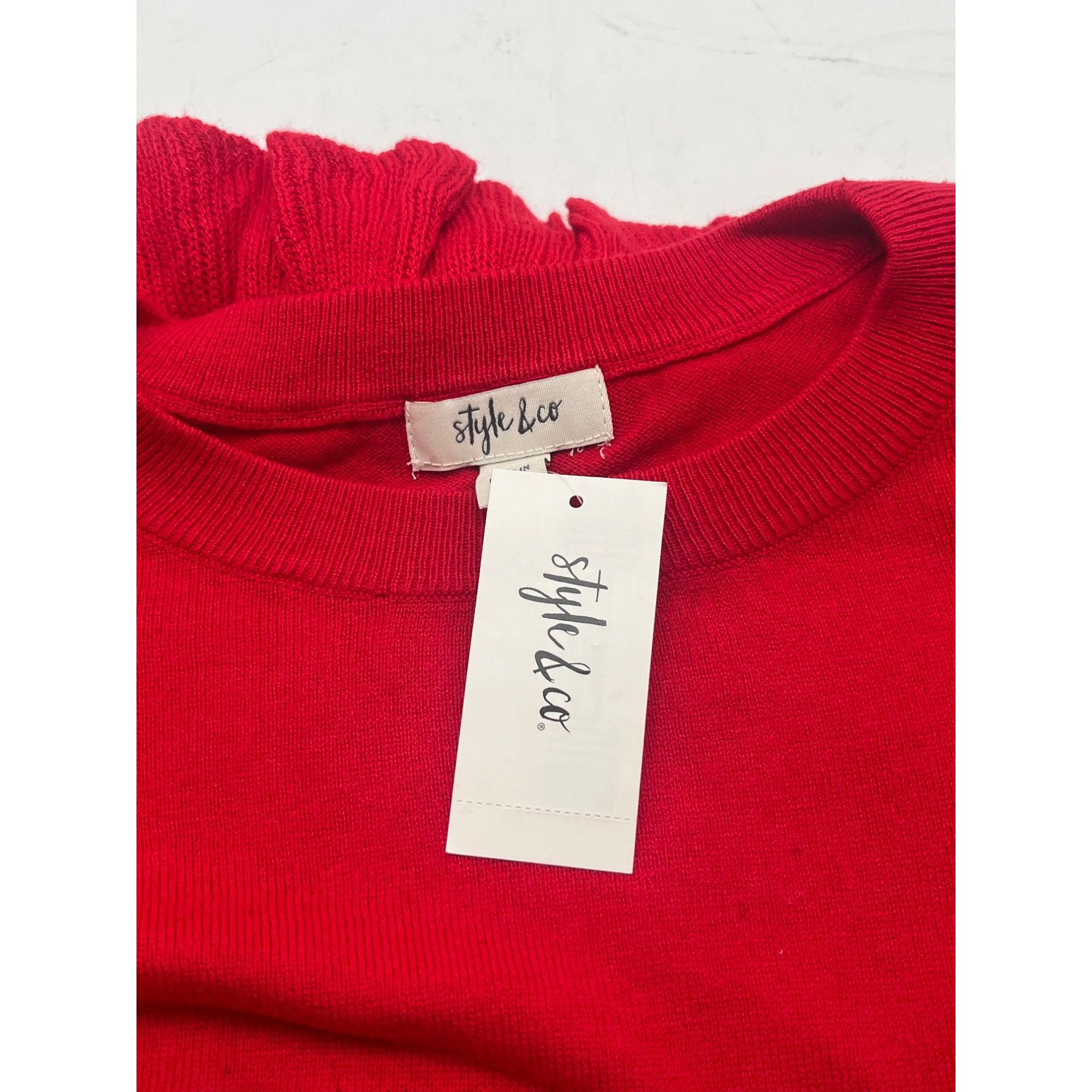 Other Style & Co Chiffon-Hem Tunic Sweater, Infrared Sz. M Size M / US 6-8 / IT 42-44 - 7 Thumbnail