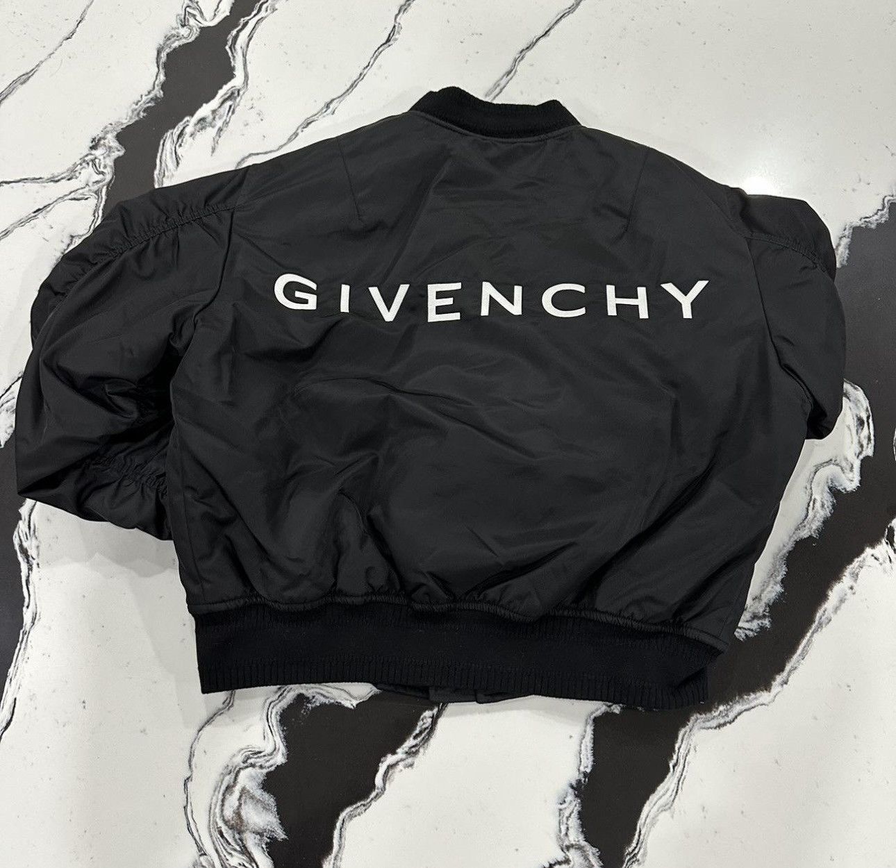 Givenchy Givenchy Black Gathered Bomber Jacket Size US M / EU 48-50 / 2 - 1 Thumbnail