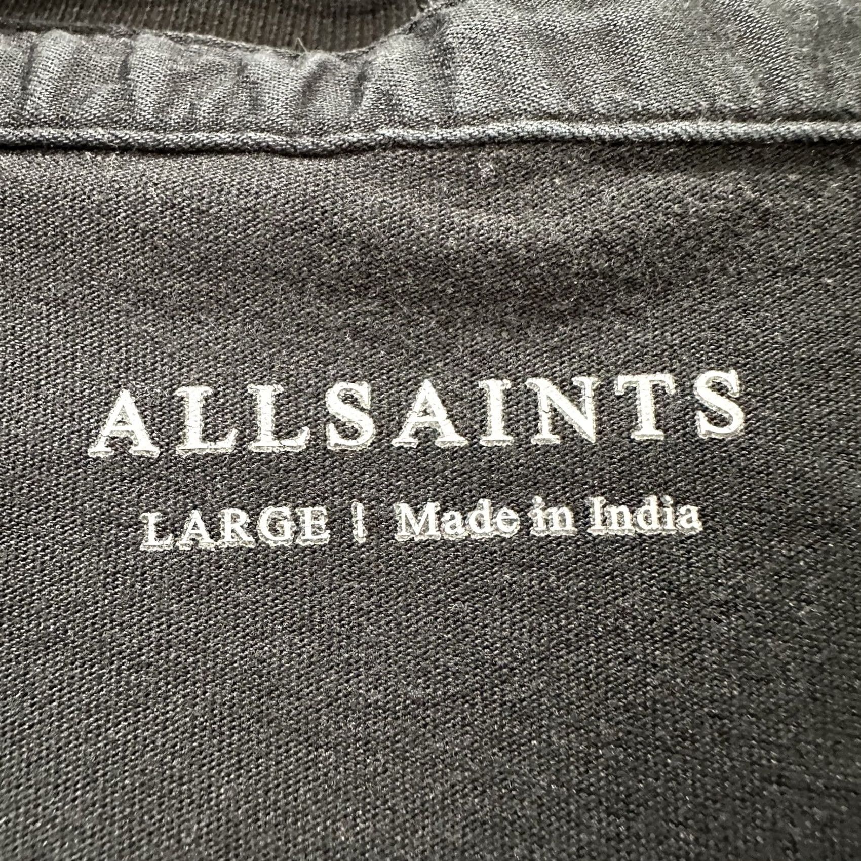 Allsaints AllSaints Polo Shirt Men L Black Vidal Short Sleeve Slim Button Collar 100% Cotton Logo Slimming Casual Size US L / EU 52-54 / 3 - 3 Thumbnail
