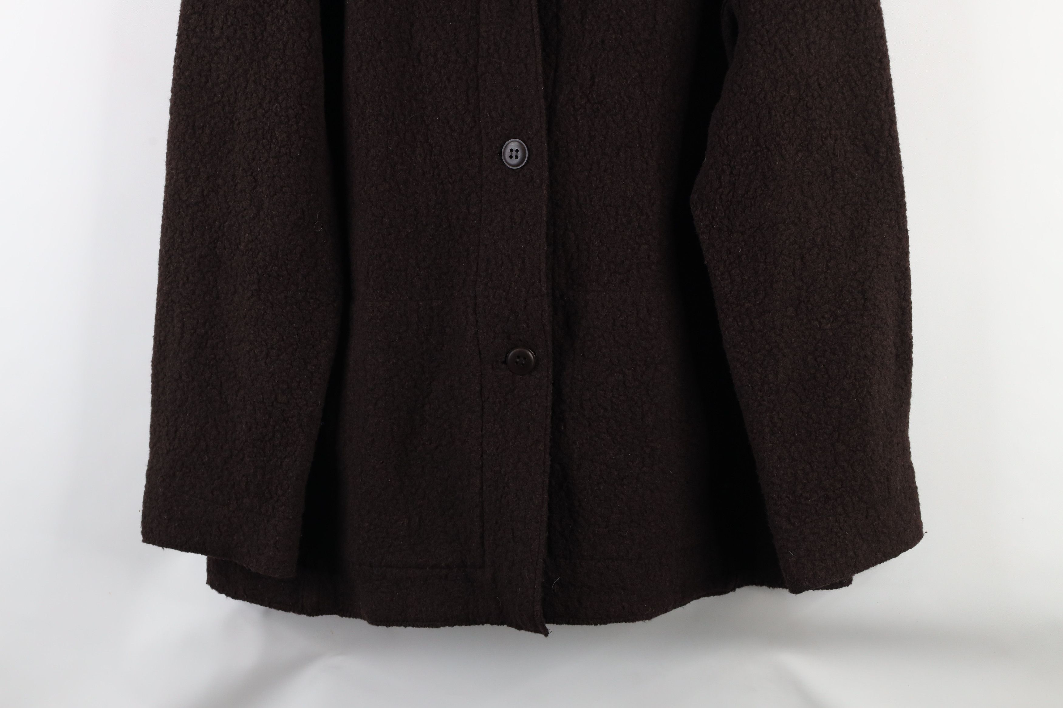Eileen Fisher × Vintage Eileen Fisher Virgin Wool Blend Sweater Jacket Brown Size L / US 10 / IT 46 - 3 Thumbnail