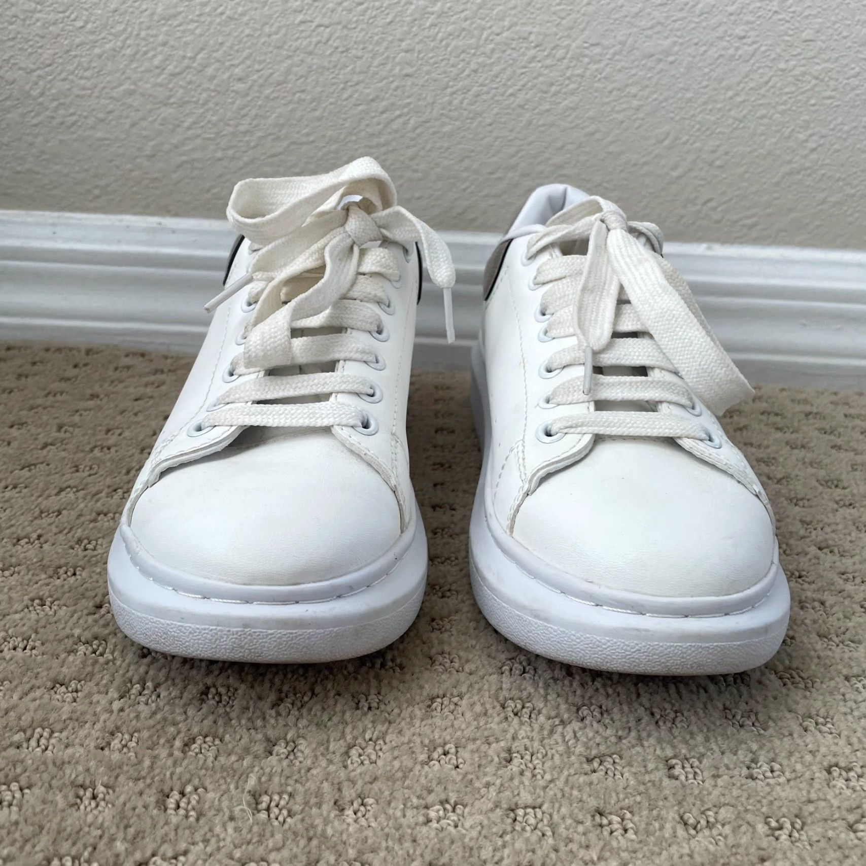 Alexander McQueen Oversized Sneaker White Grey 39 USW9 USM6.5 Unisex Adults Sneaker Leather Rubber Low Top White Solid 2022 Limited Edition