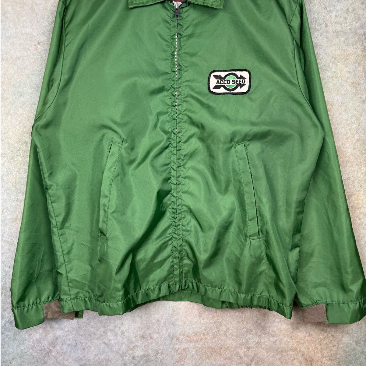 Vintage VTG 70s Racing Full Zip Jacket Mens Sz M Green Patch Size US M / EU 48-50 / 2 - 7 Thumbnail