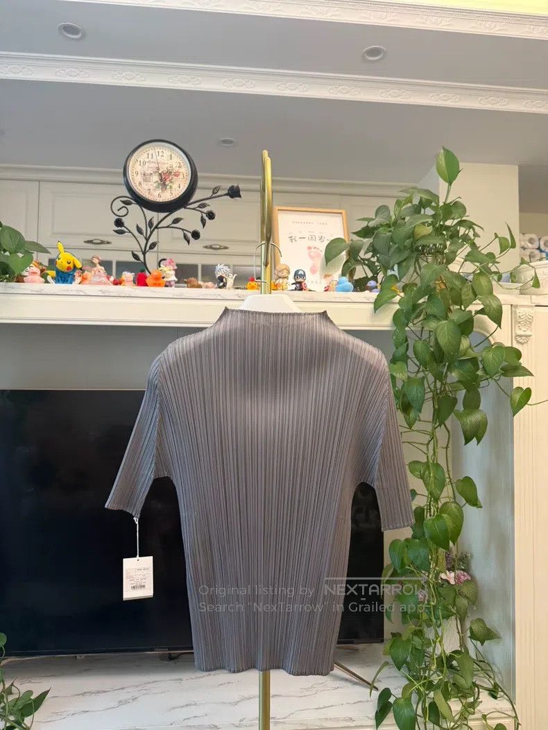 Issey Miyake Issey Miyake Dark Gray Turtleneck Short Sleeve Top Size L / US 10 / IT 46 - 7 Thumbnail