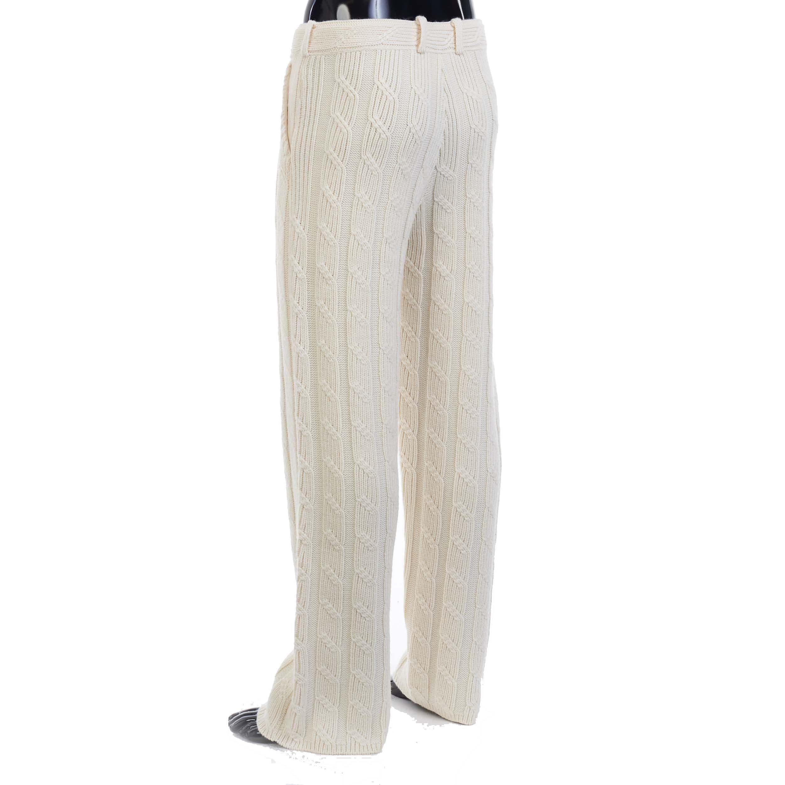 Fendi White Wool Knit Trousers Pants Size US 30 / EU 46 - 4 Thumbnail