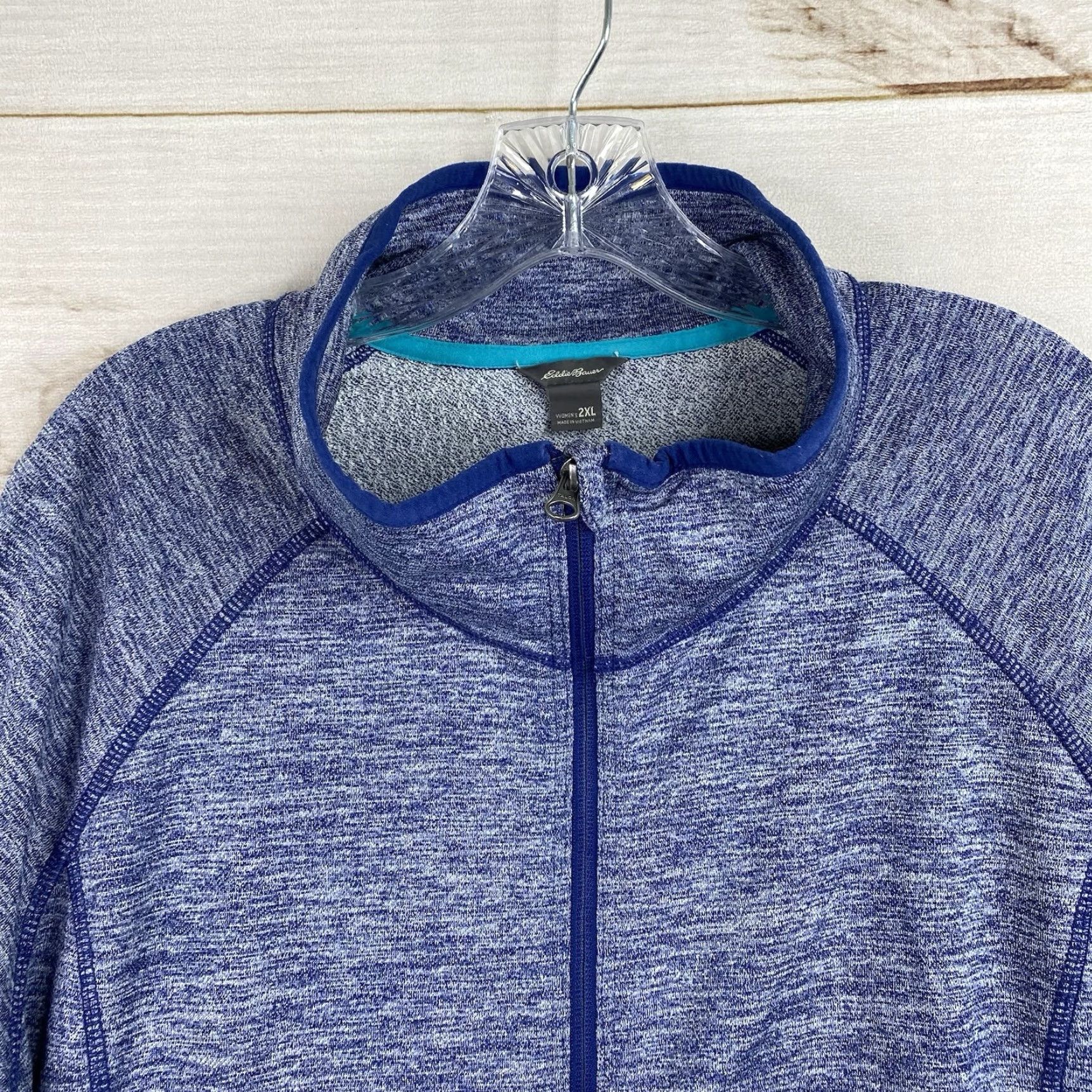 Eddie Bauer Eddie Bauer Womens Active Jacket 2XL Blue Full Zip Thumbholes Terry Pockets Jacket Women 2XL Blue Activewear Outdoor Athleisure 90s? Size XXL / US 16-18 / IT 52-54 - 2 Thumbnail