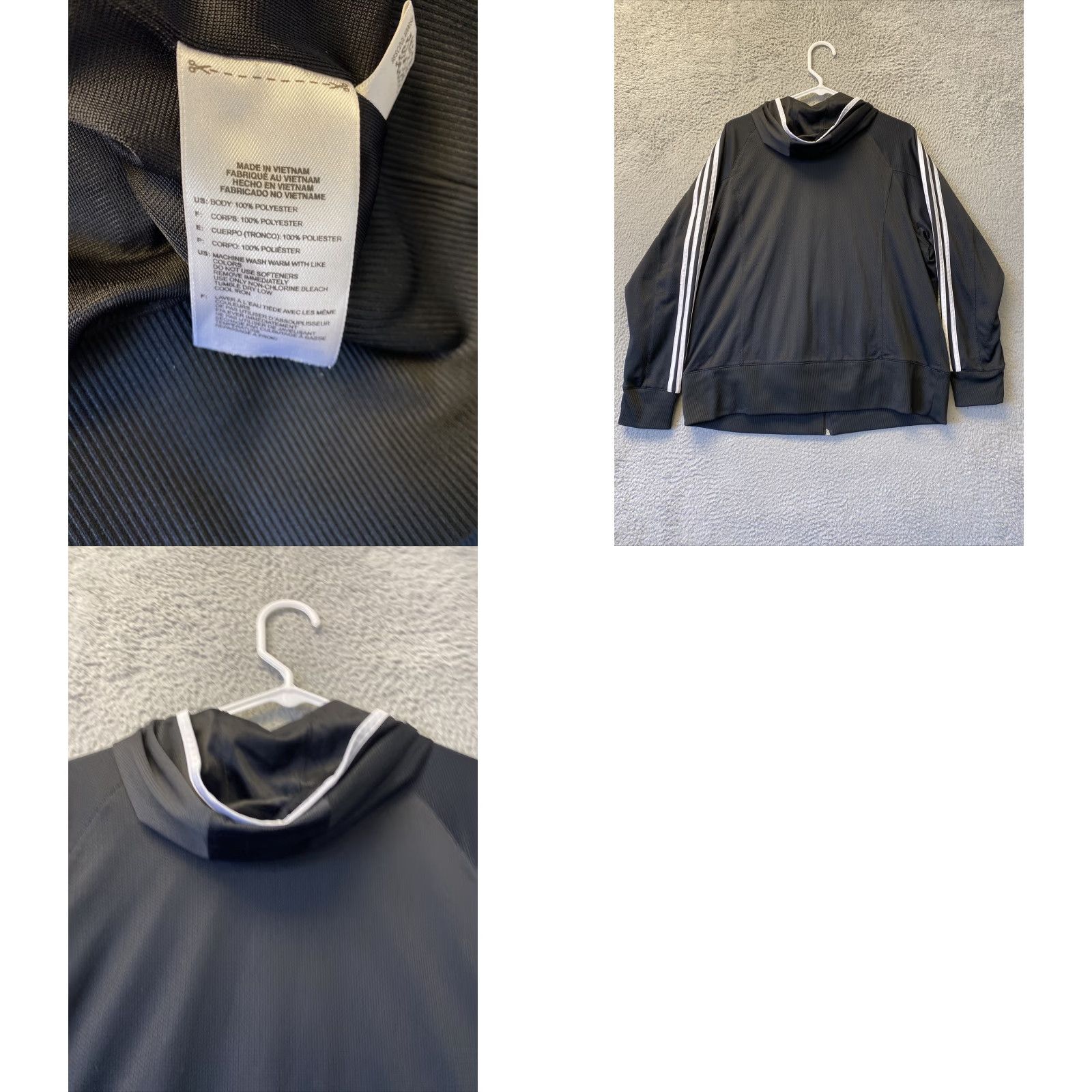 Adidas VINTAGE Adidas Track Jacket Mens Black XL Zip Up 3 Stripes Running Active 54-47 Size US XL / EU 56 / 4 - 8 Thumbnail