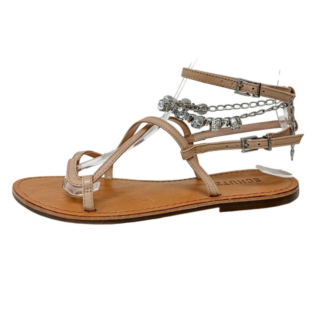 SCHUTZ SCHUTZ Crystal Leather Strappy Thong Sandals size 7 Size US 7 / IT 37 - 7 Thumbnail