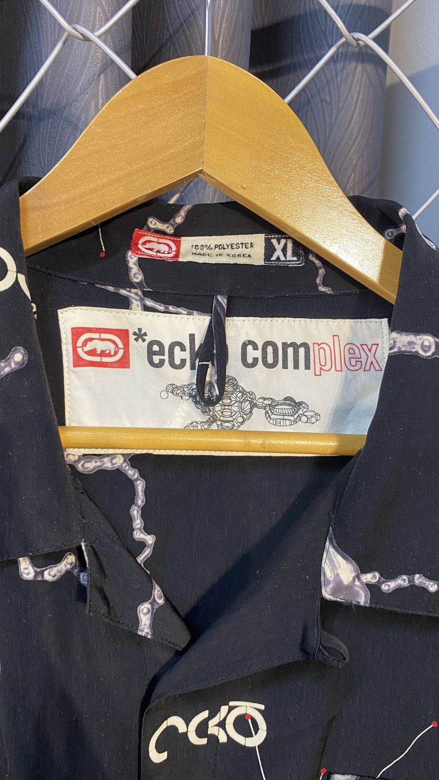 Ecko Unltd. × Japanese Brand × Vintage VINTAGE y2k ECKO UNLTD SHIRT RAYON AOP CHAIN XL Size US XL / EU 56 / 4 - 15 Thumbnail