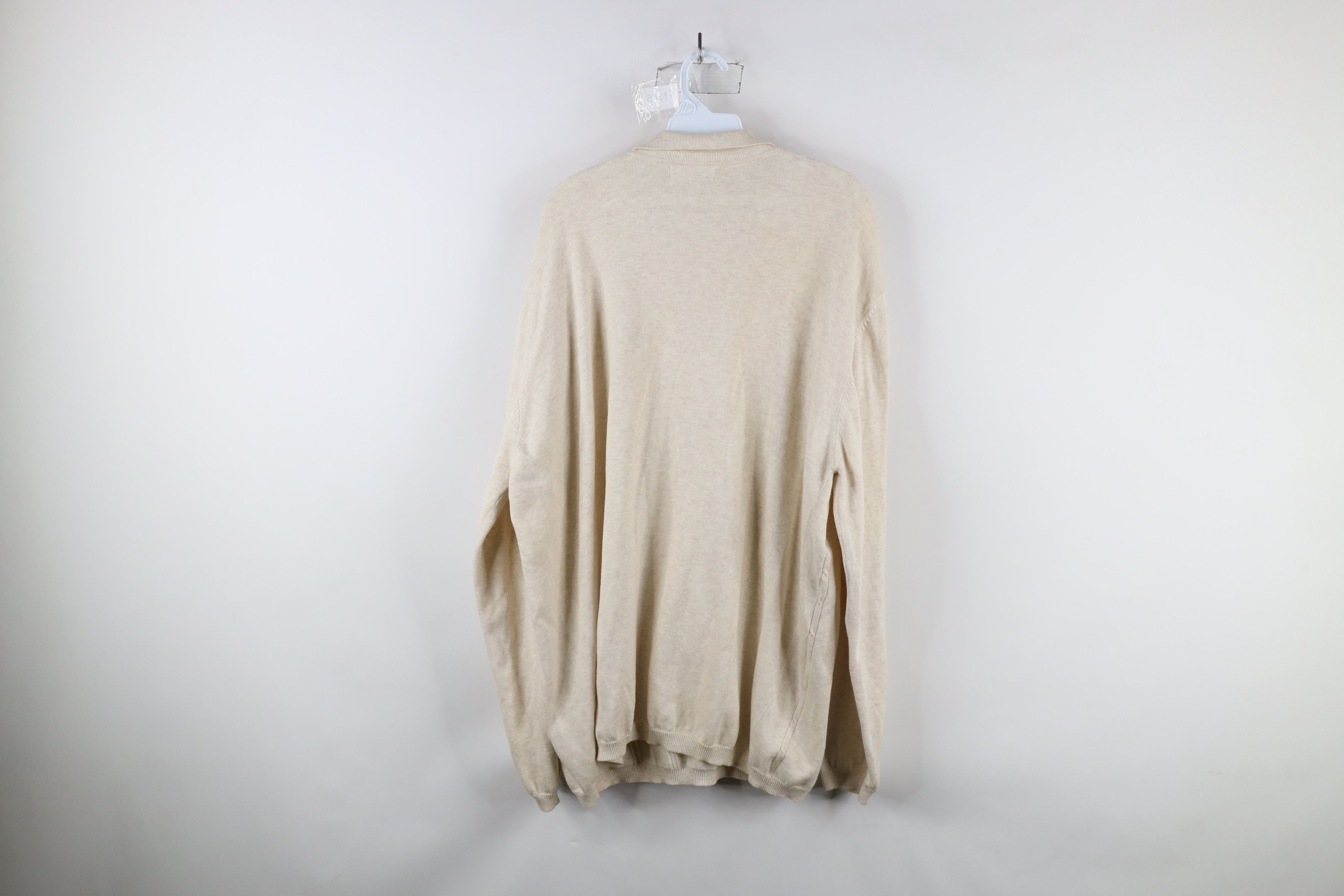 Vintage Vintage 90s Streetwear Knit Collared Pullover Sweater Beige Size US XXL / EU 58 / 5 - 7 Thumbnail