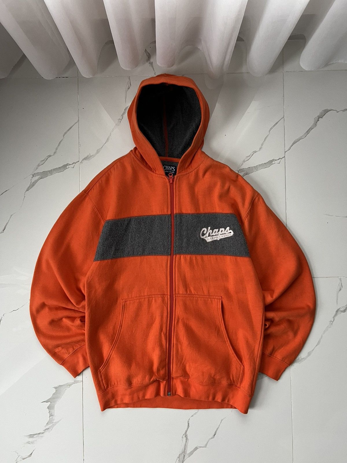 Polo Ralph Lauren × Vintage 90's RALPH LAUREN CHAPS RETRO RARE ZIP BIG LOGO HOODIE Y2K Size US S / EU 44-46 / 1 - 1 Thumbnail