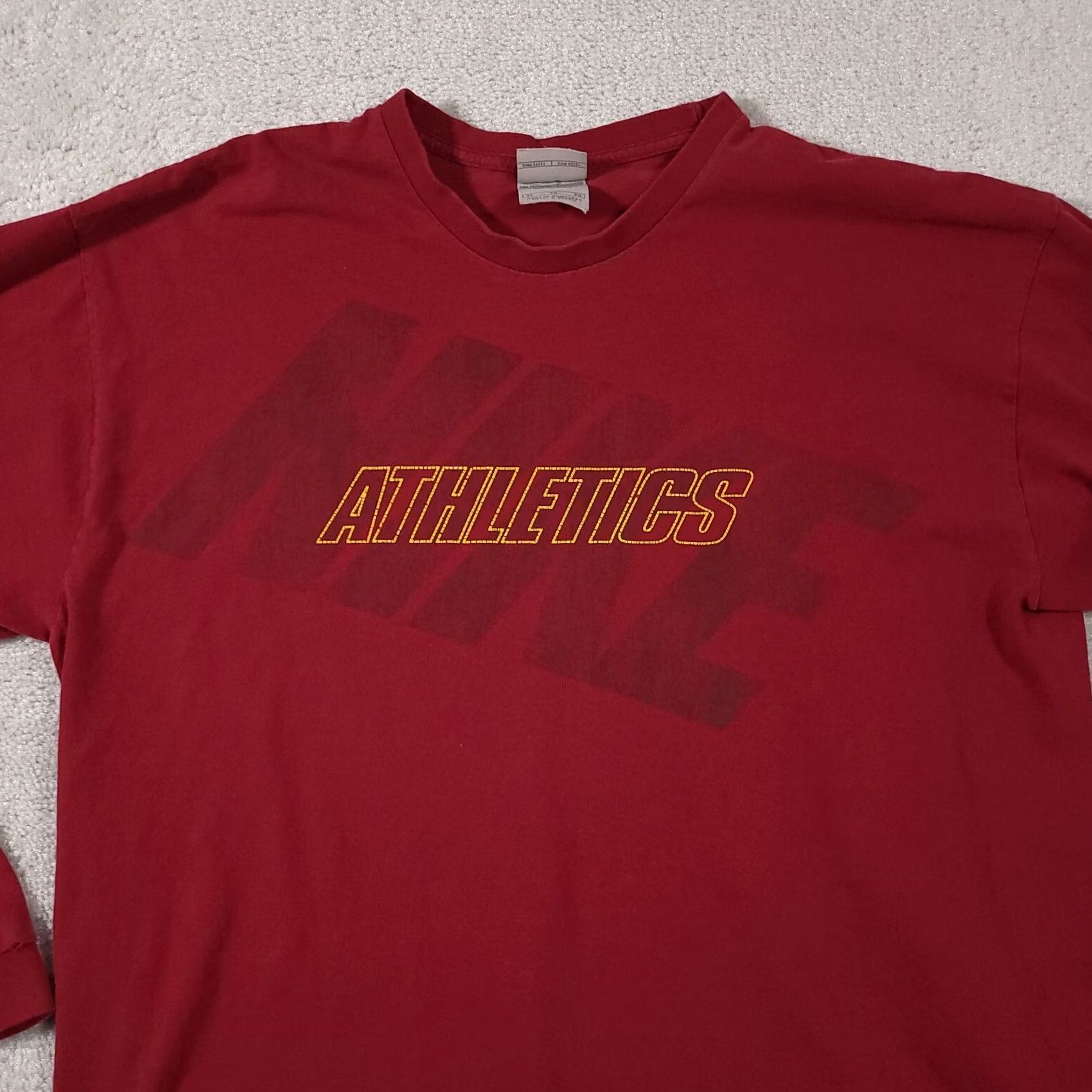 Nike Vintage Nike Spell Out Graphic Long Sleeve Shirt Mens XL Red Silver Tag Y2K Logo, XL, Cotton, Size US XL / EU 56 / 4 - 3 Thumbnail