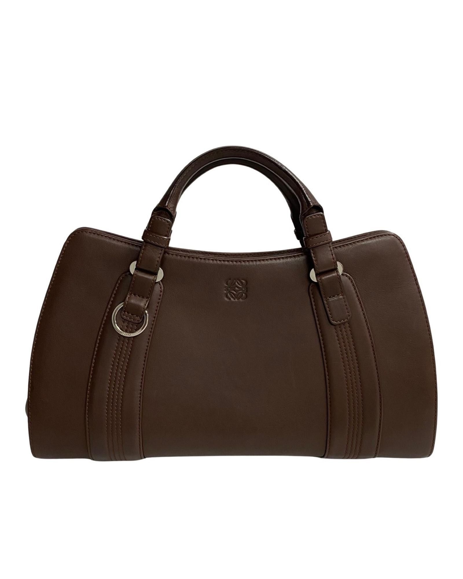 image of Loewe Brown Leather Anagram Handbag - Sa Condition, Women's