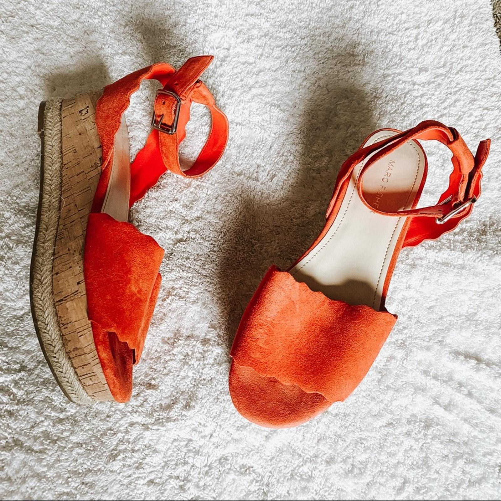 Other Marc Fisher Faitful Coral Suede Platform Espadrille Size US 9.5 / IT 39.5 - 2 Thumbnail