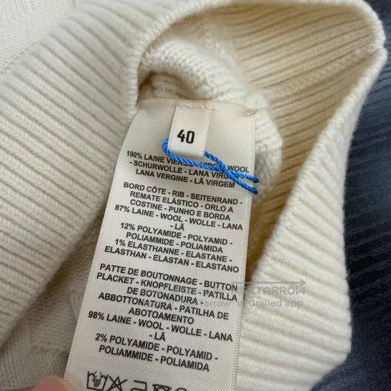 Hermes Hermes White Striped H Monogram Wool Knit Cardigan Size S / US 4 / IT 40 - 5 Thumbnail