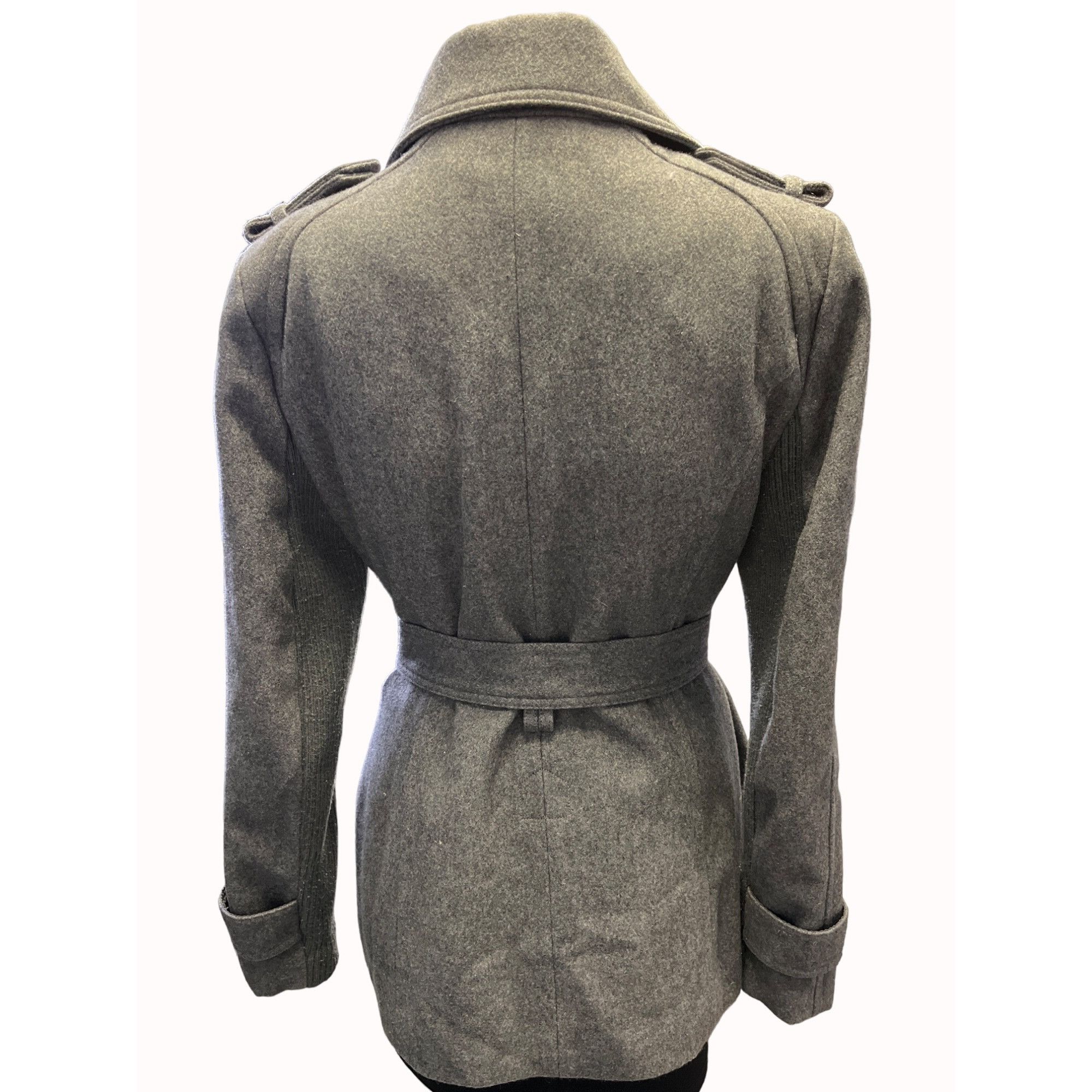 Express Express Women's Grey Long Trench Coat Size S SKU 5772 Size S / US 4 / IT 40 - 2 Thumbnail