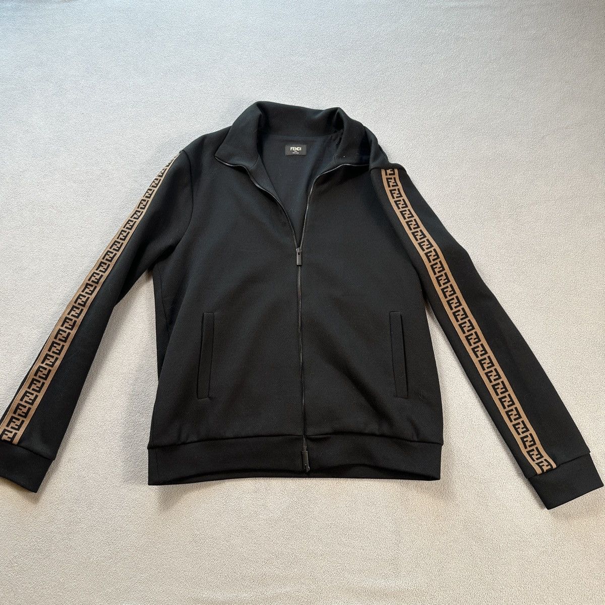Fendi Fendi Track Jacket FF Logo Black Full Zip Made in Italy 48 Size US M / EU 48-50 / 2 - 1 Thumbnail