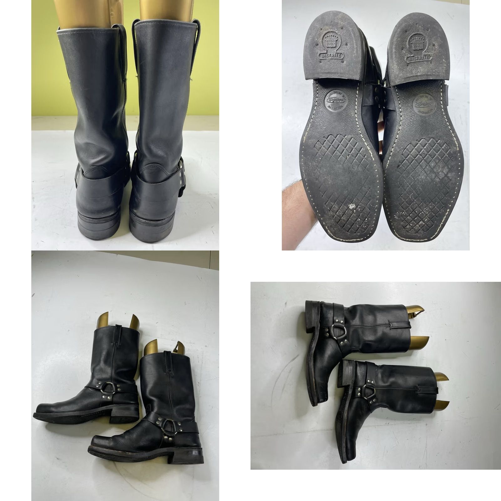 Frye Frye Men's Black Leather Motorcycle Boots Square Toe Size 13 M Gaucho Size US 13 / EU 46 - 8 Thumbnail