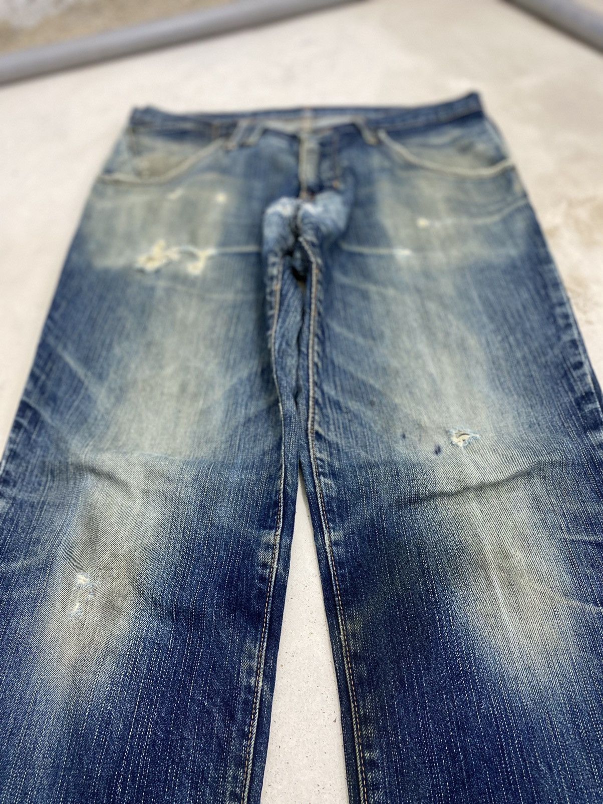 If Six Was Nine Vintage Meple Straight Leg Distressed Worn Look Classic Fade Size US 31 - 6 Thumbnail