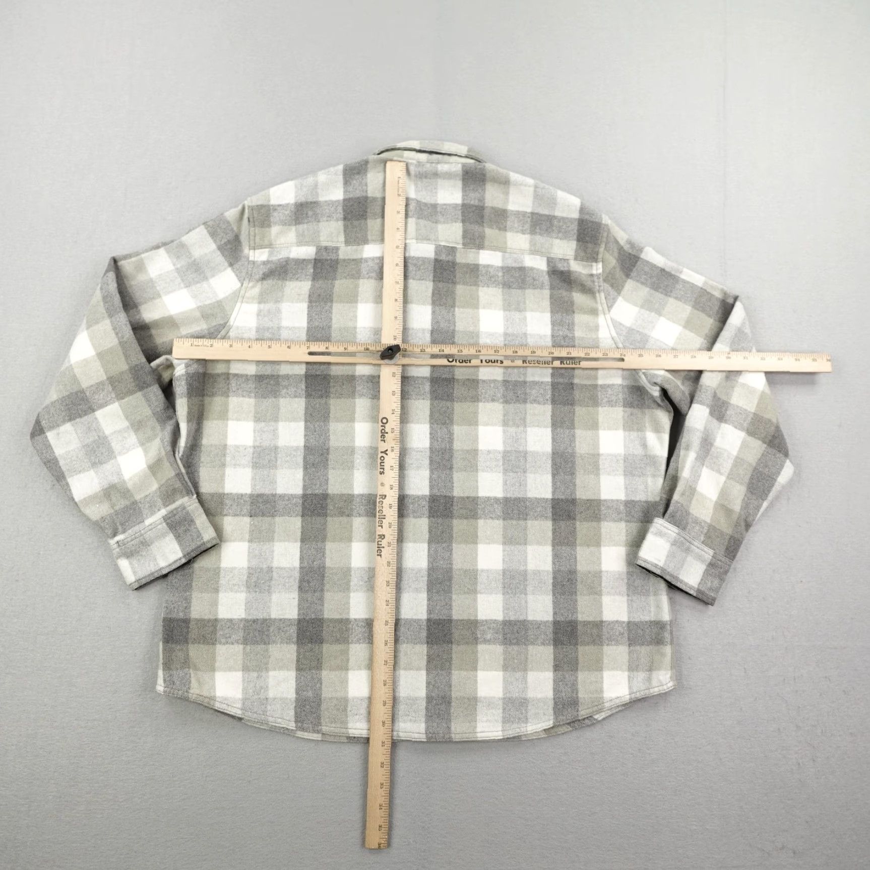 Vintage Jeremiah Shirt Mens XL Gray Beige Plaid Wool Blend Flannel Button Up Outdoors Size US XL / EU 56 / 4 - 5 Thumbnail