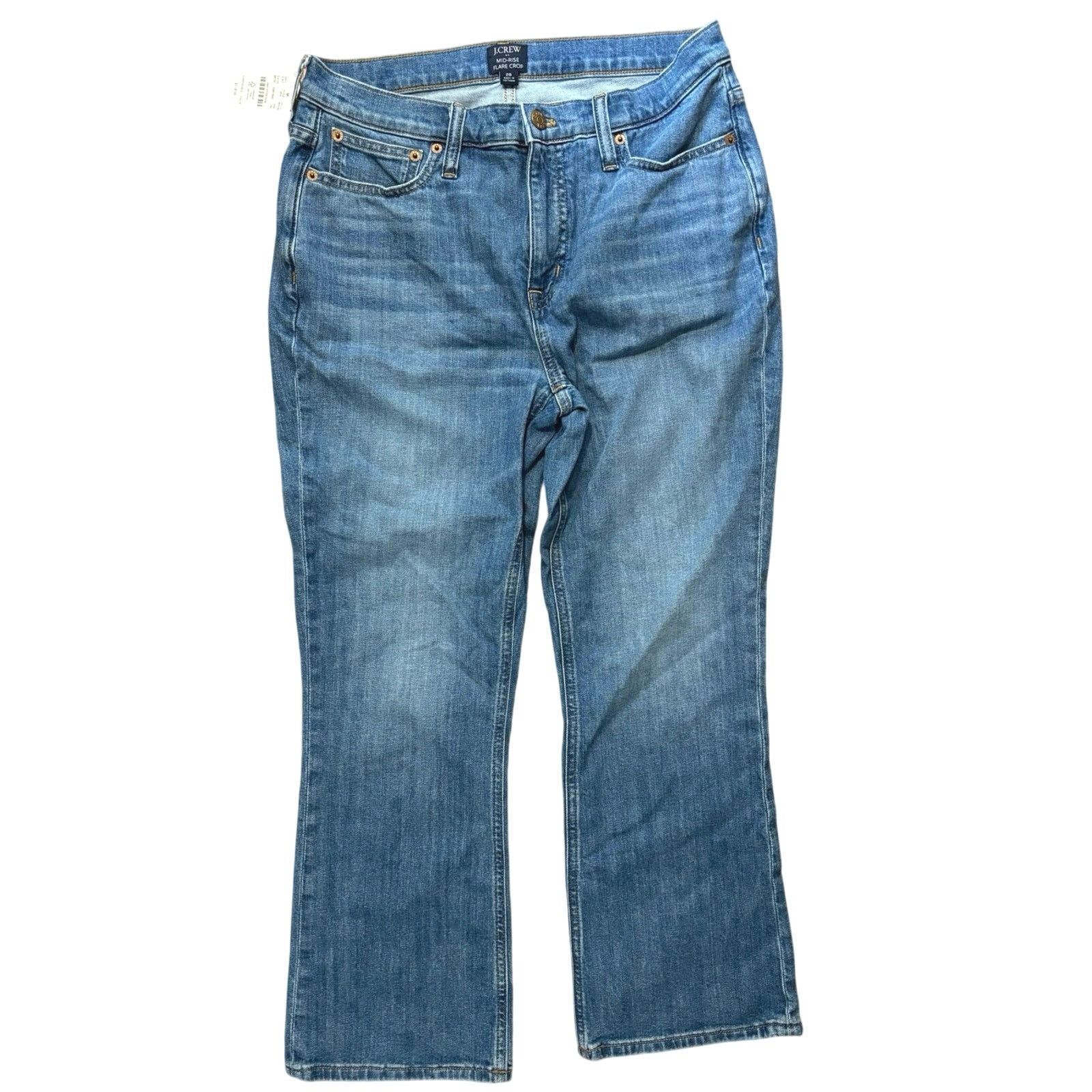 J.Crew NWT J.Crew Flare Crop Mid Rise Jean All Day Stretch Size 29 Size 29" - 3 Thumbnail
