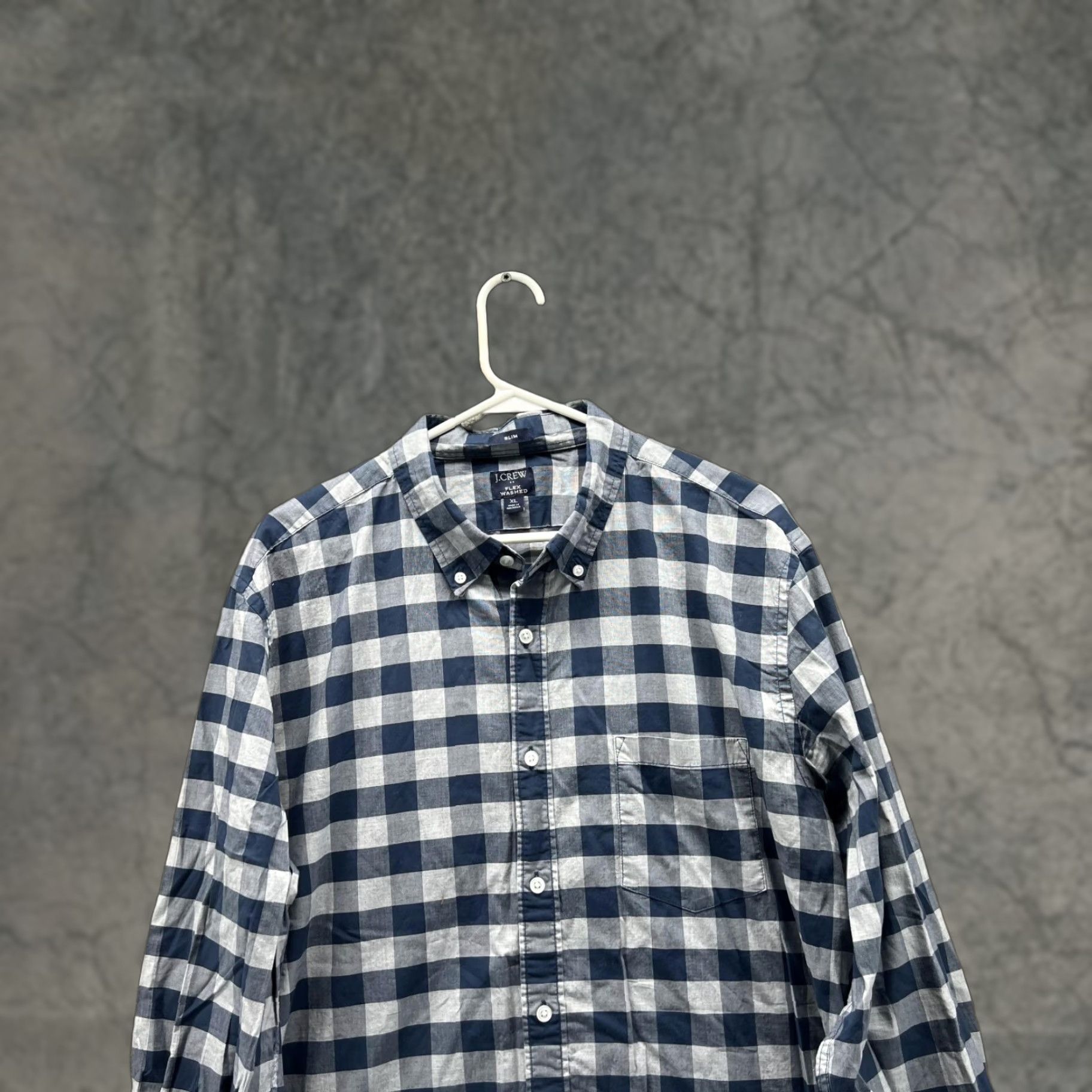 J.Crew J.CREW Shirt Men XL Blue Checkered Button-Down Slim Flex Washed Vintage Size US XL / EU 56 / 4 - 1 Thumbnail