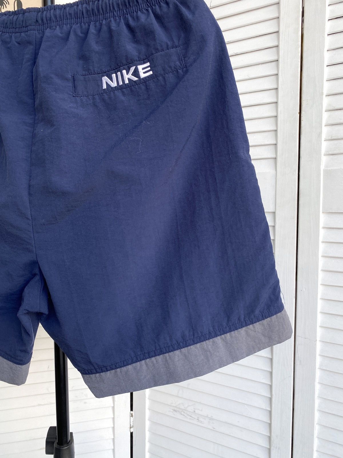 Nike × Vintage Nike Vintage 90s Solo Swoosh Nylon Retro Shorts Size US 34 / EU 50 - 7 Thumbnail