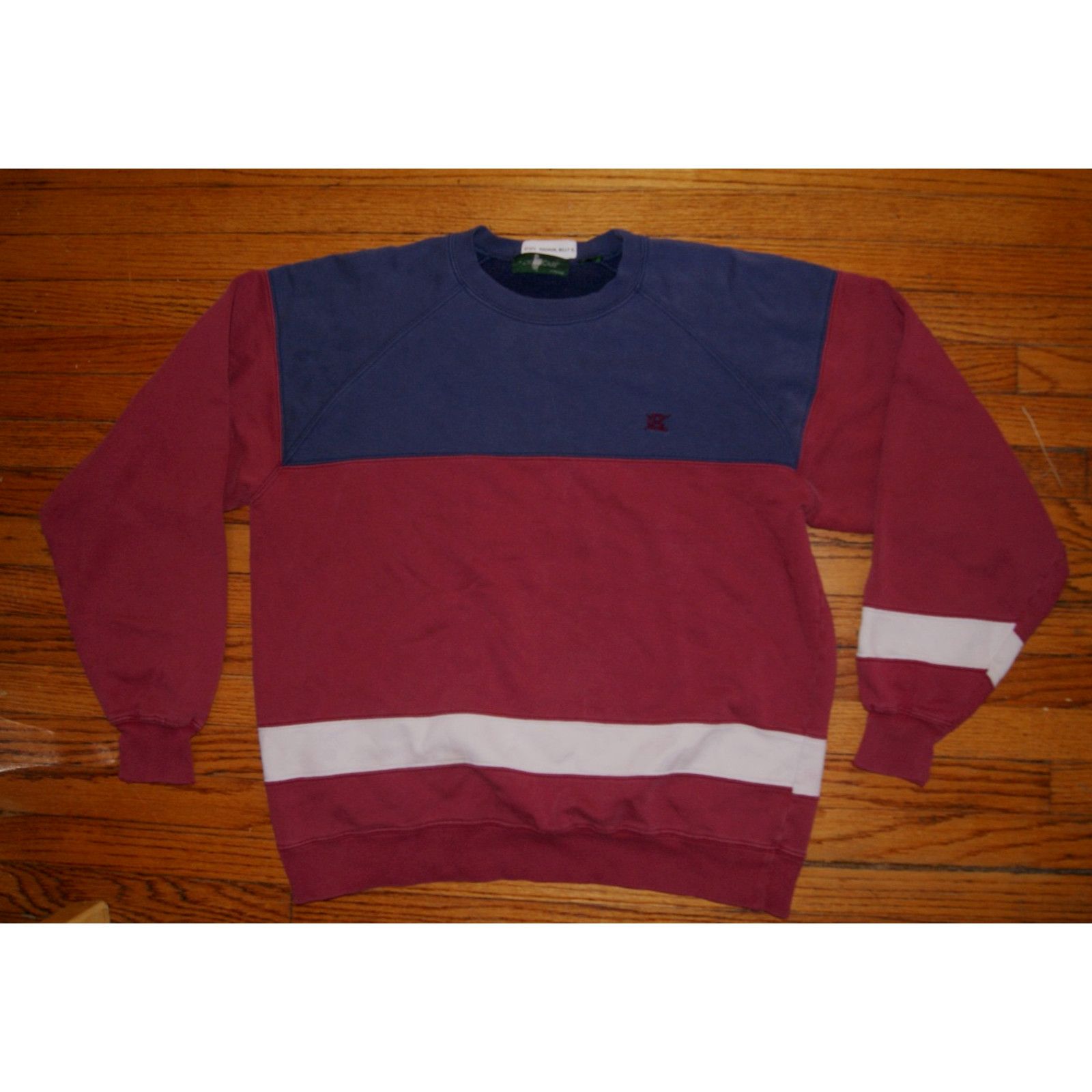 Hunt Club VTG 80s Hunt Club Crewneck Sweatshirt Color Block XL Maroon Size US XL / EU 56 / 4 - 1 Thumbnail