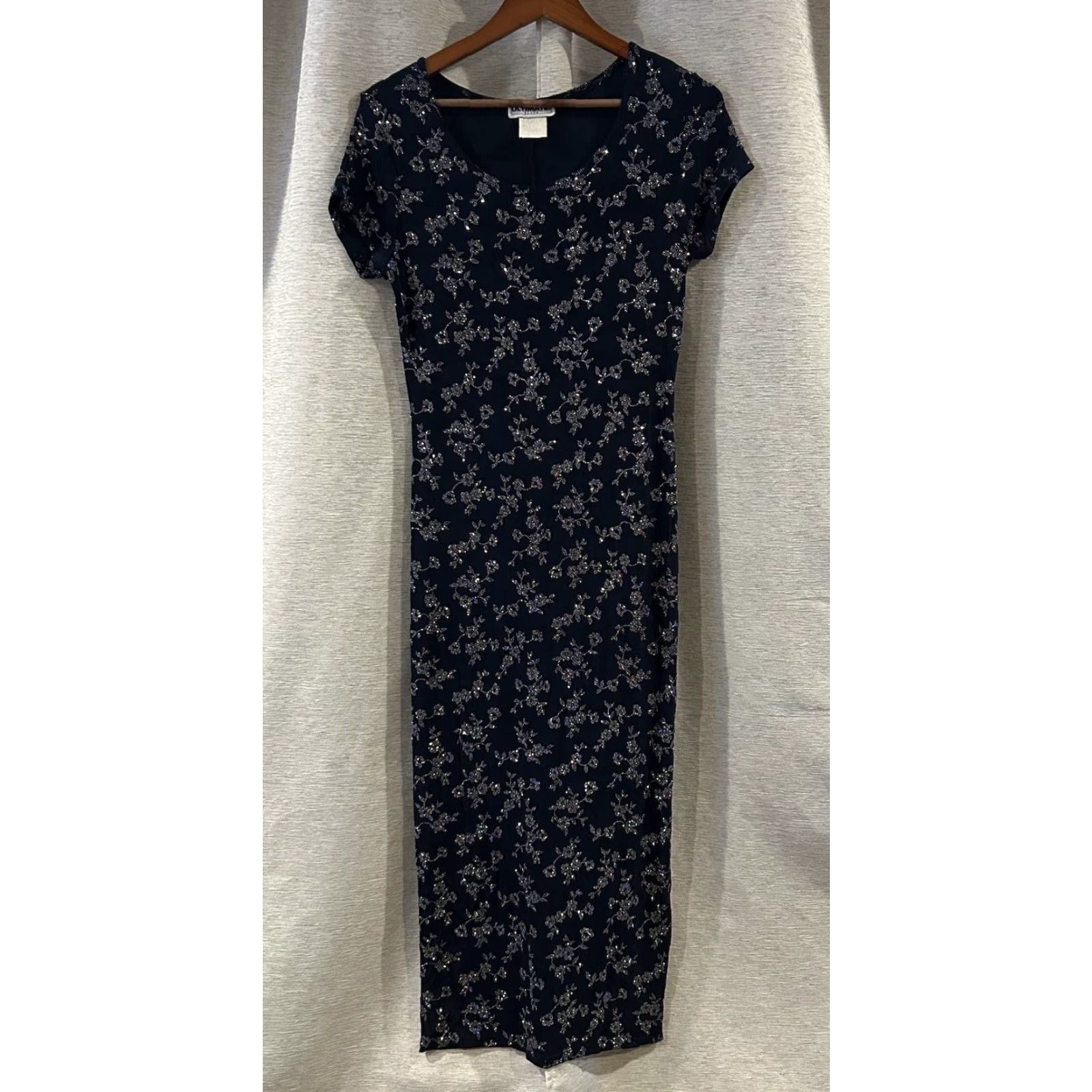 Vintage **Vintage Ultimate Blues Floral Sequin Maxi Dress Y2K Size Large Blue** User: Vintage Ultimate Blues Floral Sequin Maxi Dress Size Large Y2K Blue Size L / US 10 / IT 46 - 2 Thumbnail