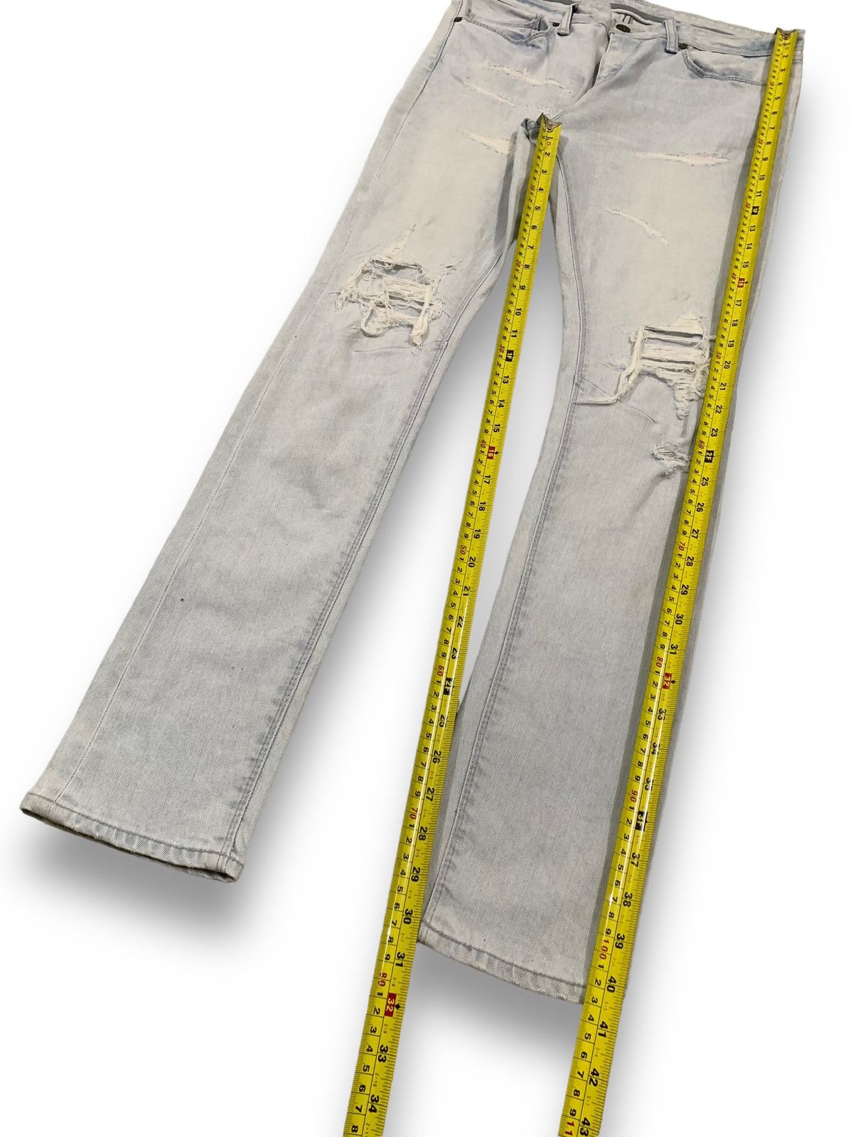 Number (N)ine Japanese Brand Gostar De Fuga Patched Distressed Punk Jeans Size US 31 - 13 Thumbnail