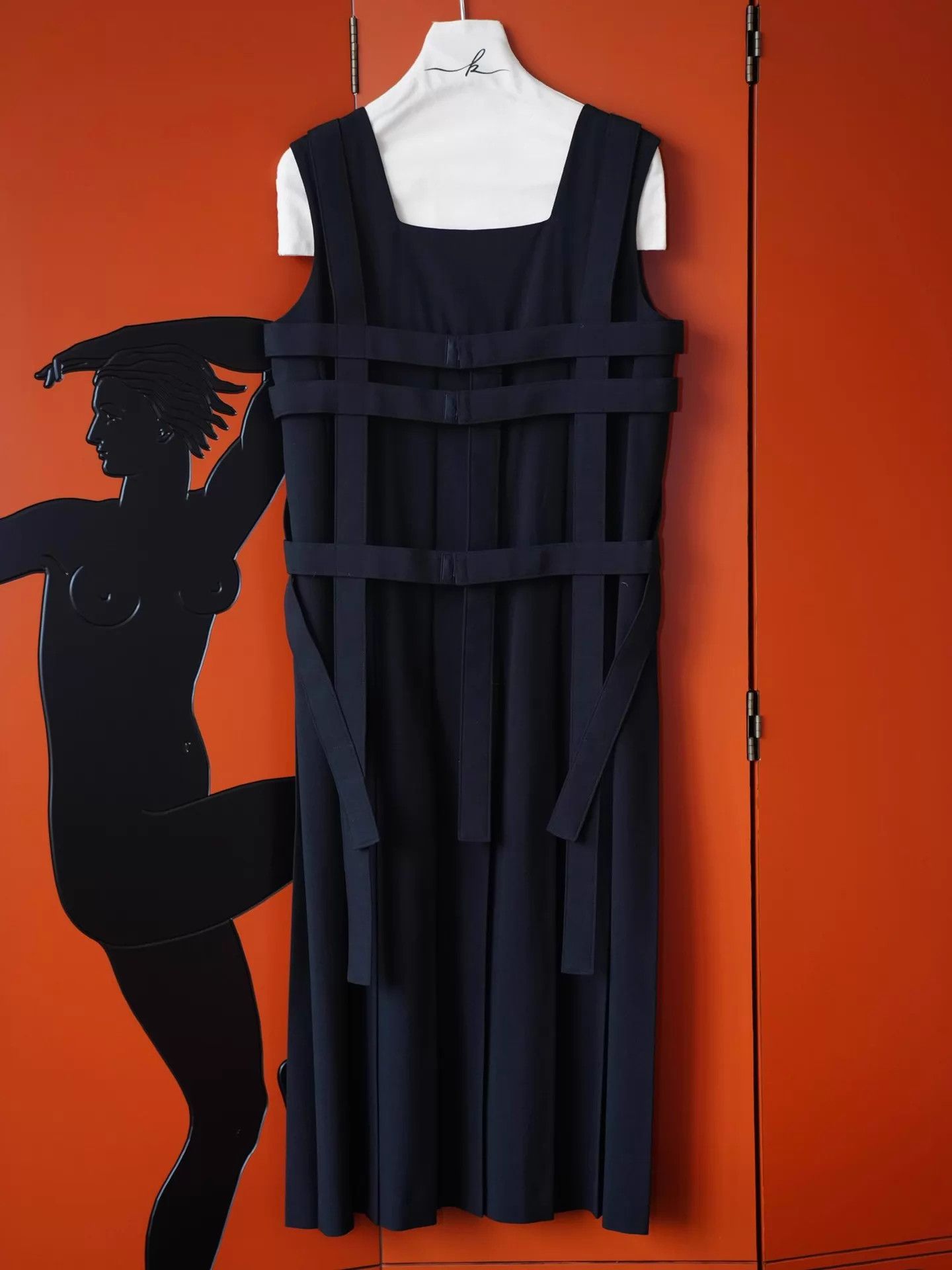 Comme des Garcons CDG 2013 Blk Wool Deconstructed Sleeveless Pleated Tie Dress Size M / US 6-8 / IT 42-44 - 2 Thumbnail