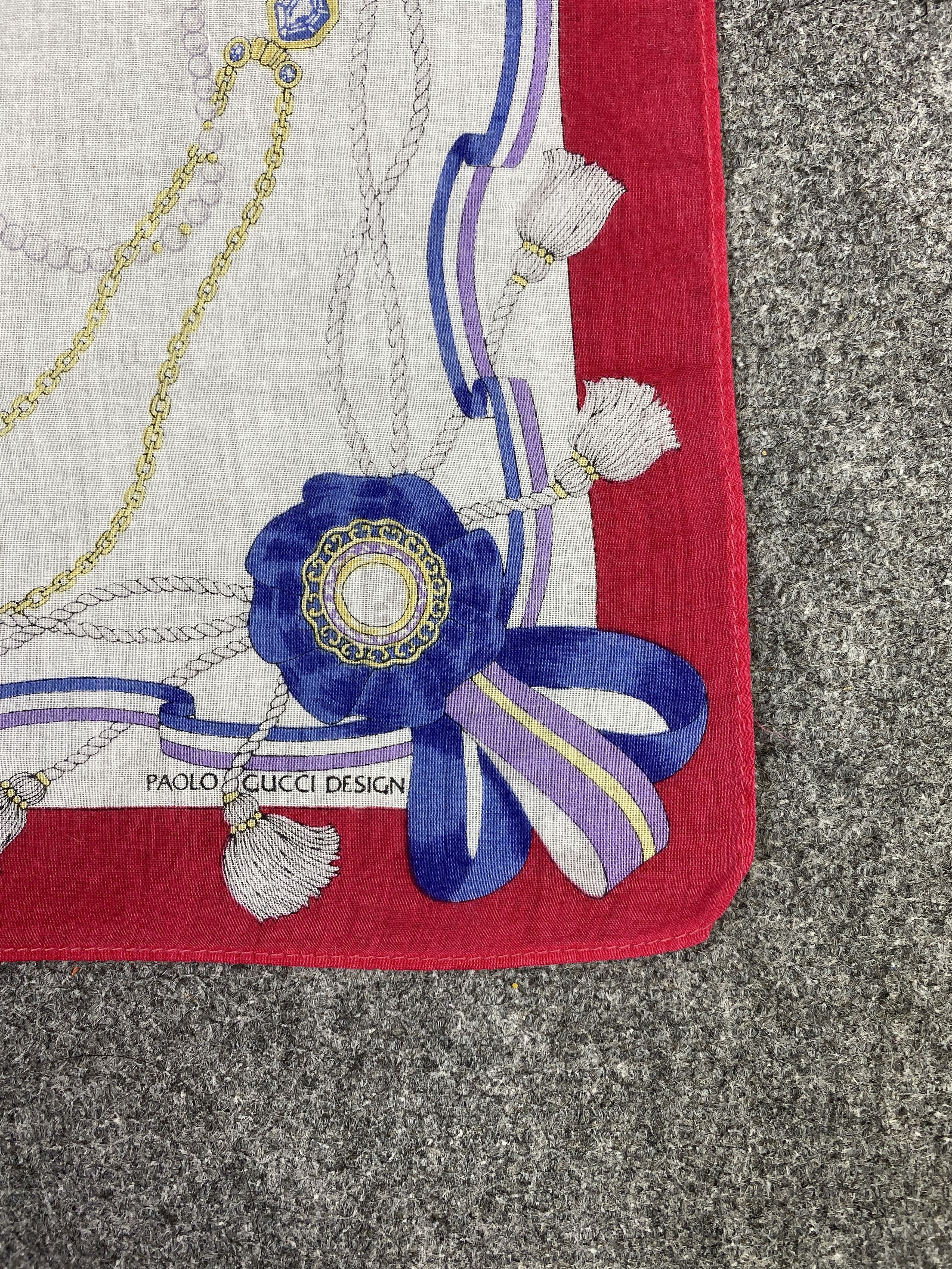 Paolo Gucci Vintage Paolo Gucci Handkerchief / Neckerchief KT0105 Size ONE SIZE - 5 Thumbnail