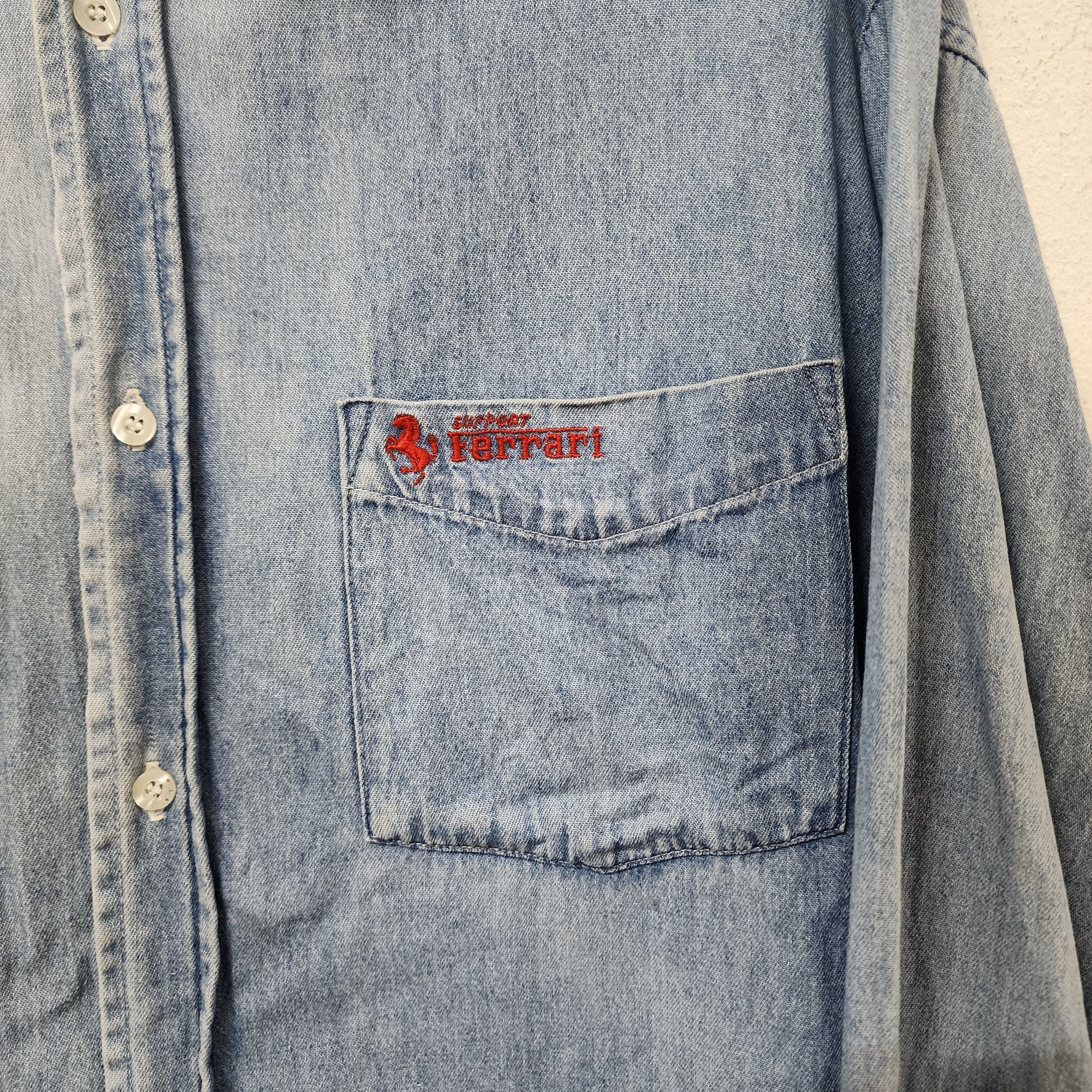 Ferrari 💥VINTAGE💥 Magnet Mareli Ferrari Buttons Up Denim Shirt Size US M / EU 48-50 / 2 - 4 Thumbnail
