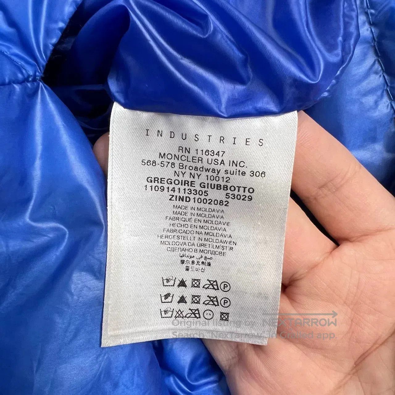 Moncler blue moncler down jacket with logo. Size US S / EU 44-46 / 1 - 4 Thumbnail