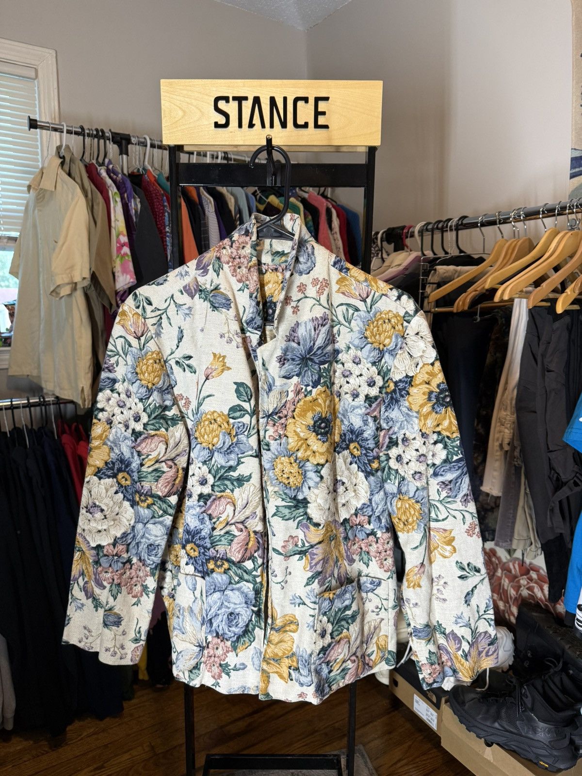 Vintage Vintage Canvas Floral Blazer Size 42S - 1 Thumbnail