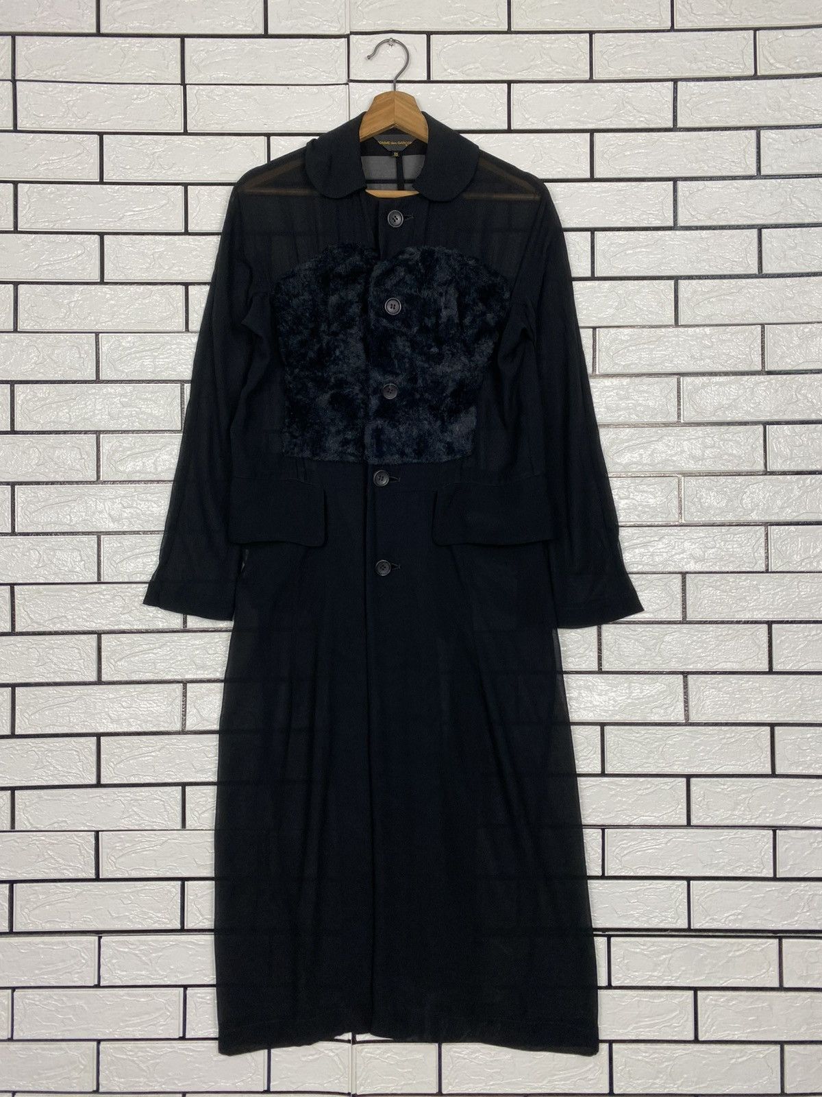 Comme des Garcons 🔥AD2015 COMME DES GARCONS SHEER DRAPED DUSTER DRESS RUNWAY Size XS / US 0-2 / IT 36-38 - 2 Thumbnail