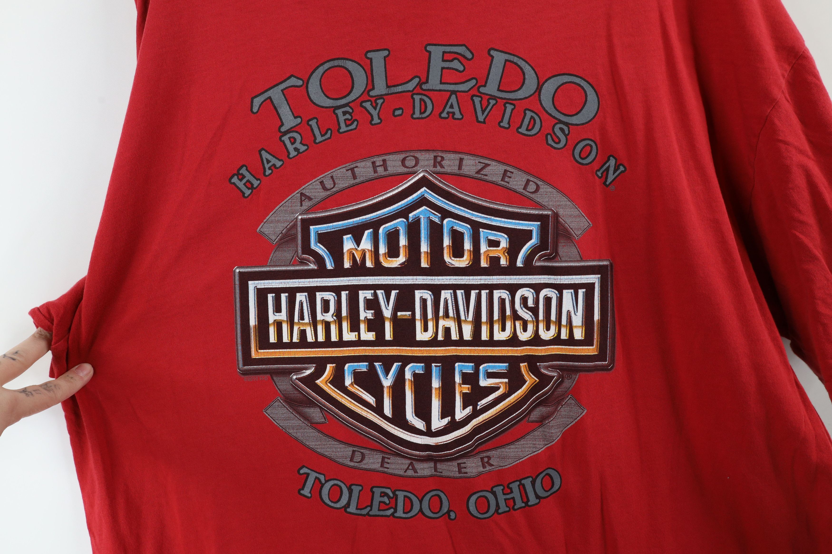 Harley Davidson × Vintage Vintage Y2K Harley Davidson Spell Out Eagle T-Shirt Red Size US XL / EU 56 / 4 - 11 Thumbnail