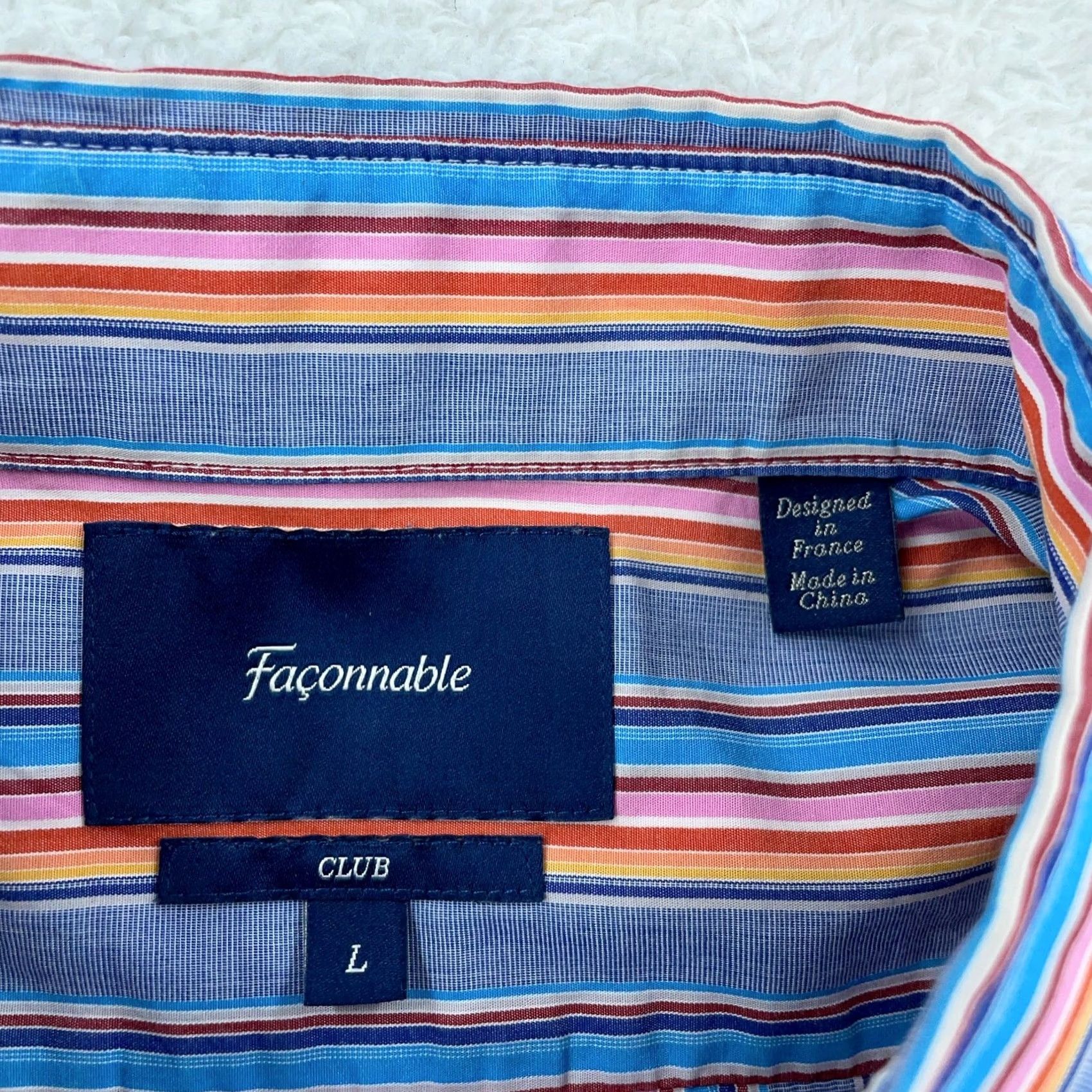 Faconnable Faconnable Shirt Mens L Colorful Striped Long Sleeve Collared Button-Down Size US L / EU 52-54 / 3 - 3 Thumbnail